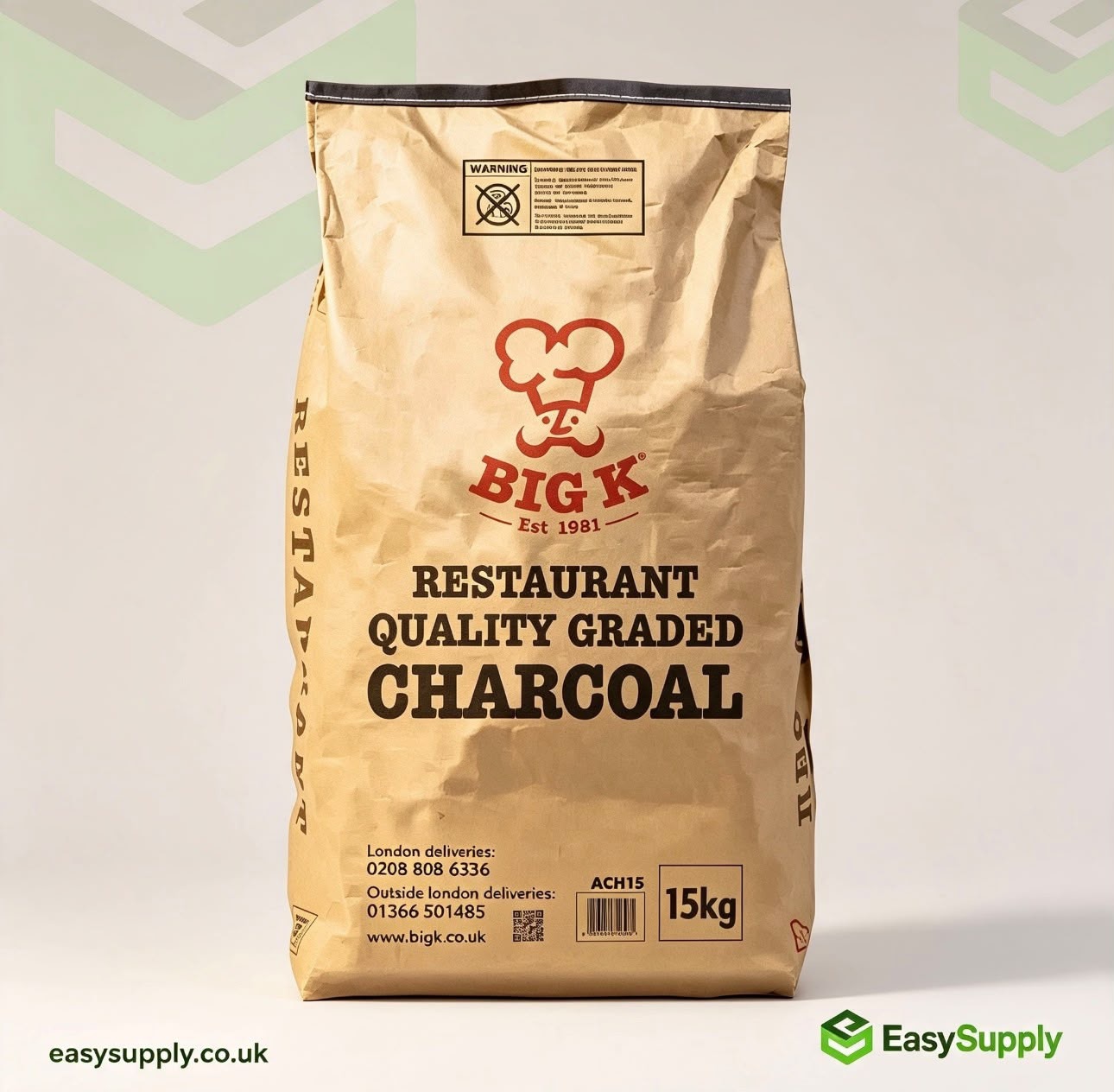 Big K Restaurant Grade Lumpwood Charcoal 15 Kg