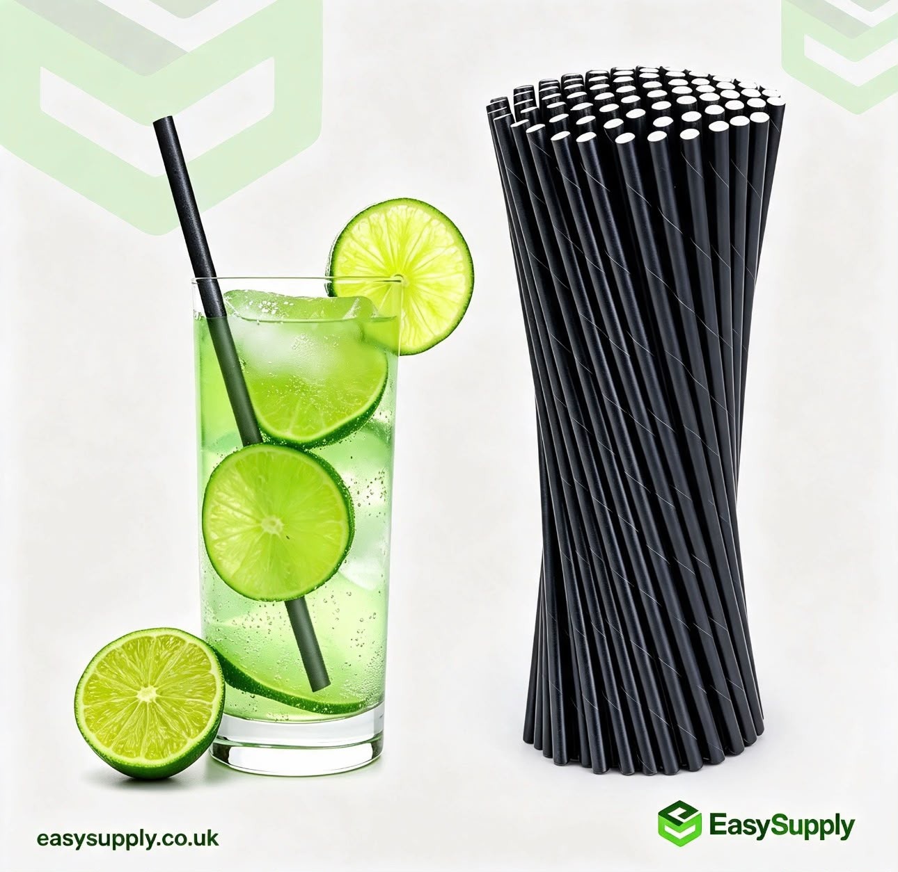Black paper smoothie straws view 6