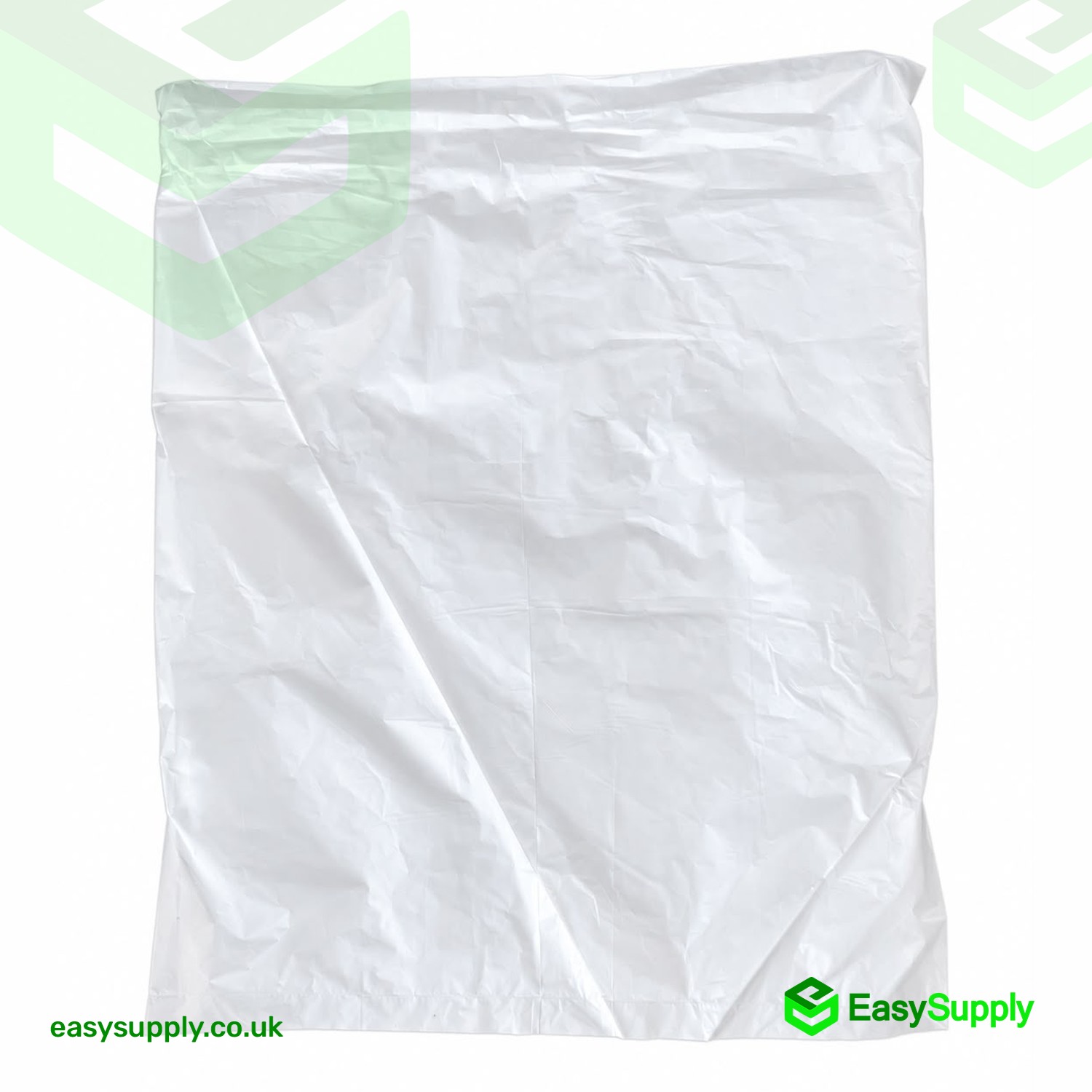 Plain white HDPE butcher counter bag 300 x 375 mm laid flat