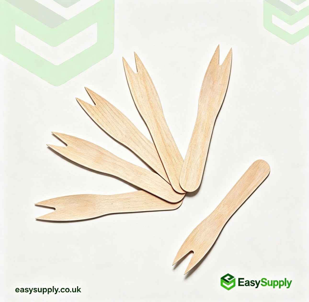 Wooden chip forks fanned out