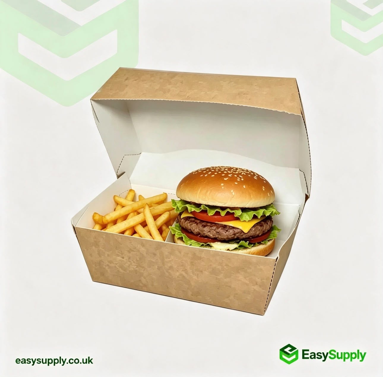 HP9 kraft food box with food