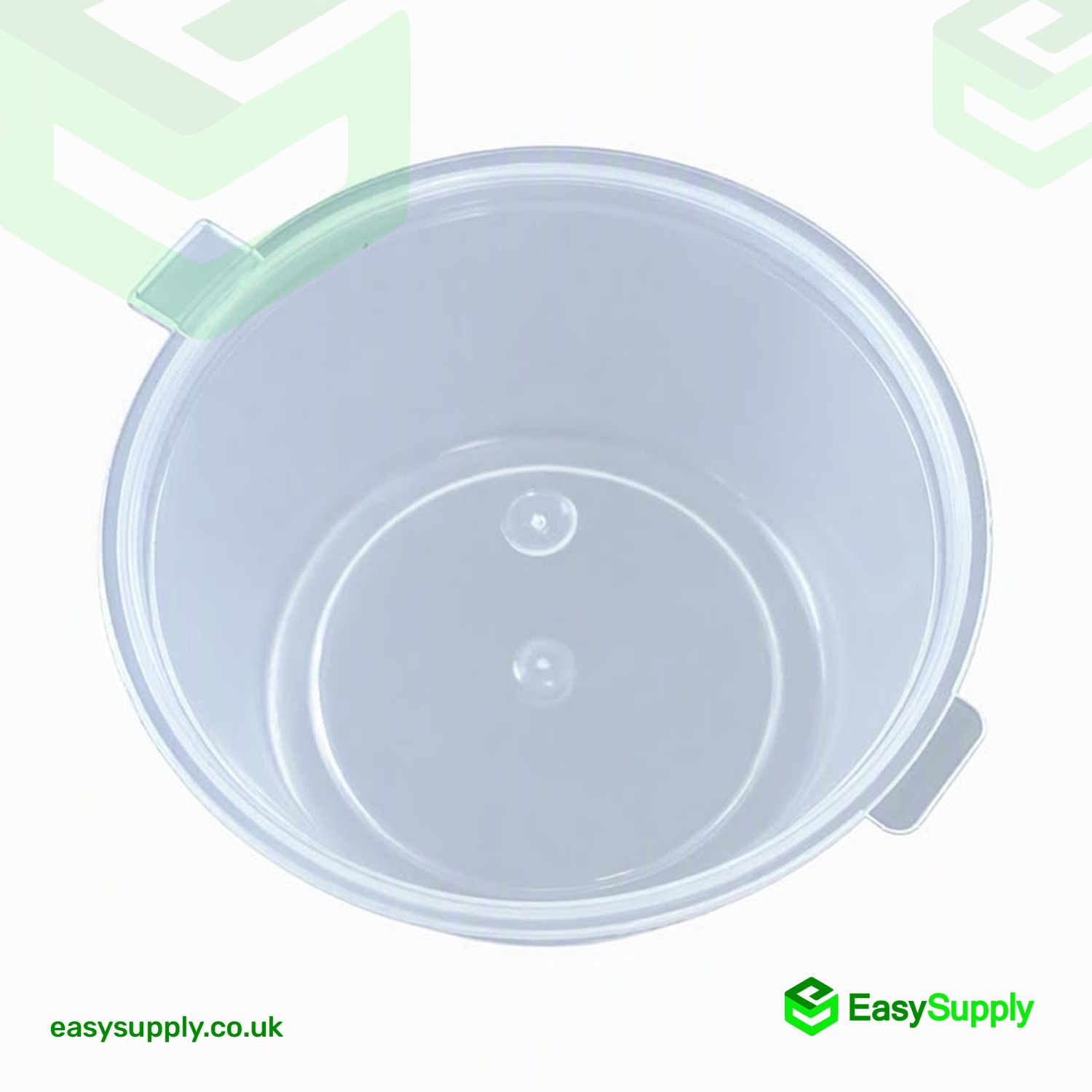 Top view of the 3 oz clear sauce cup showing the round base and side tabs