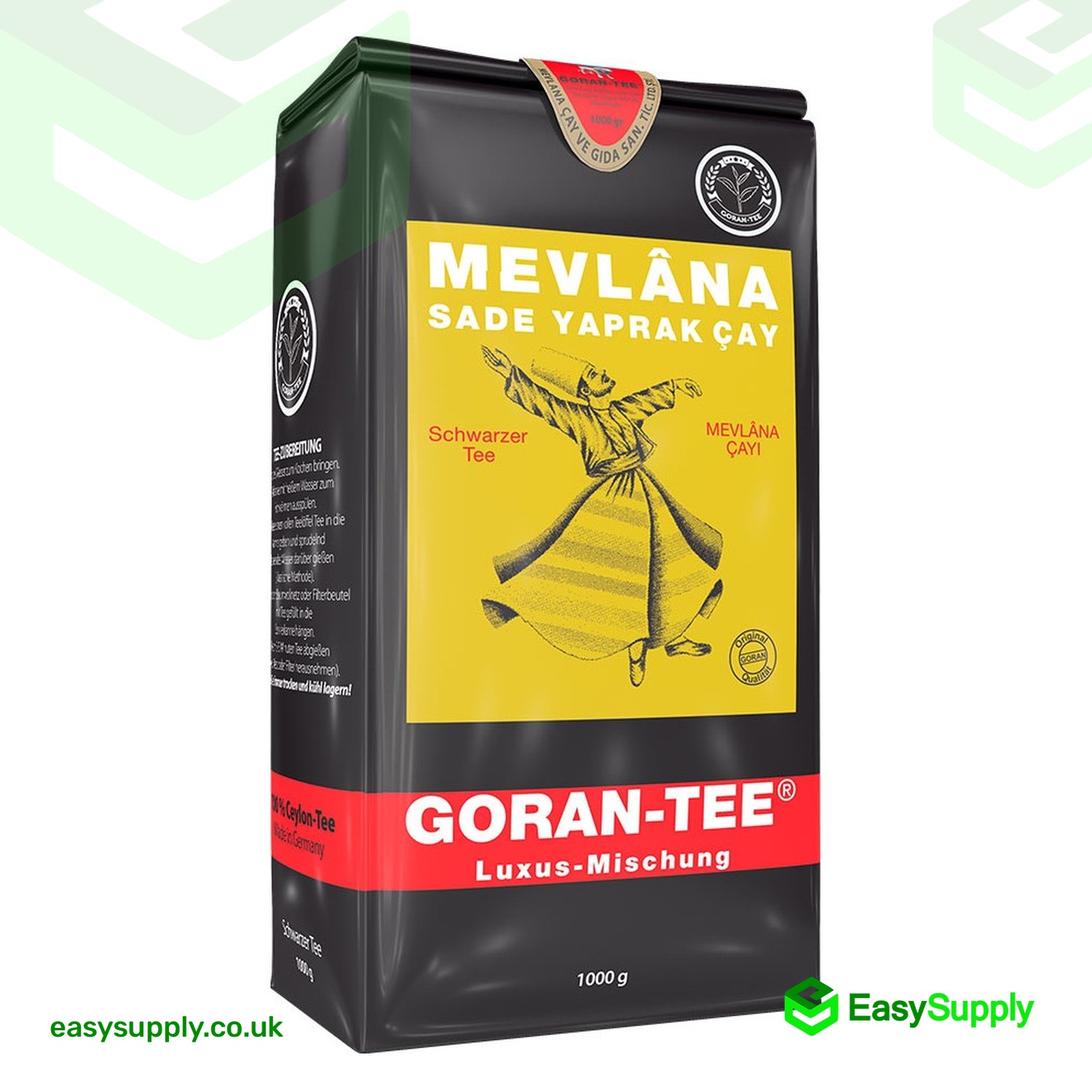 Mevlana Goran Tee Yaprak Çay Original 1000 G – Ceylon Loose Leaf Black Tea 1kg