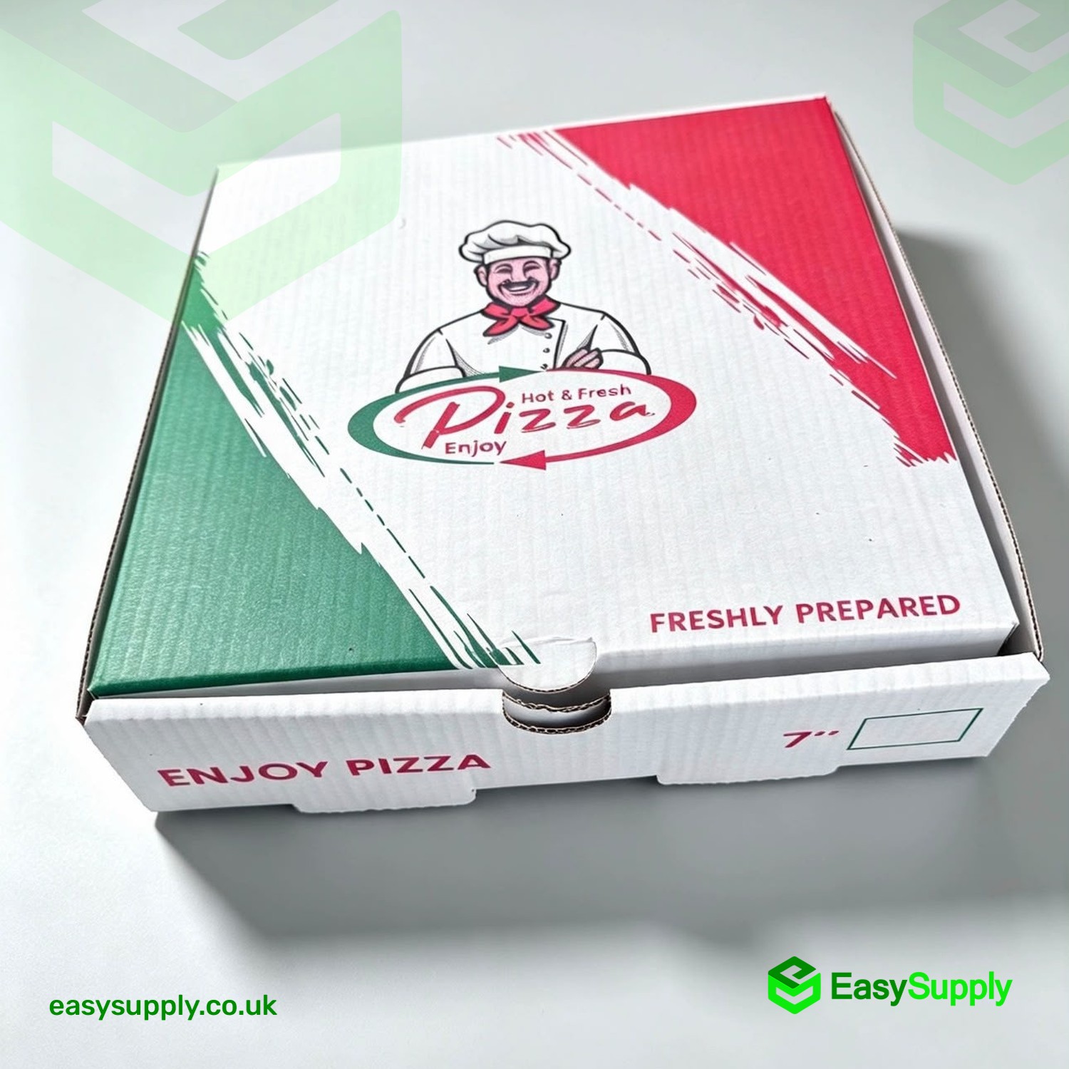 10" Pizza Box White Italian Print Premium Quality