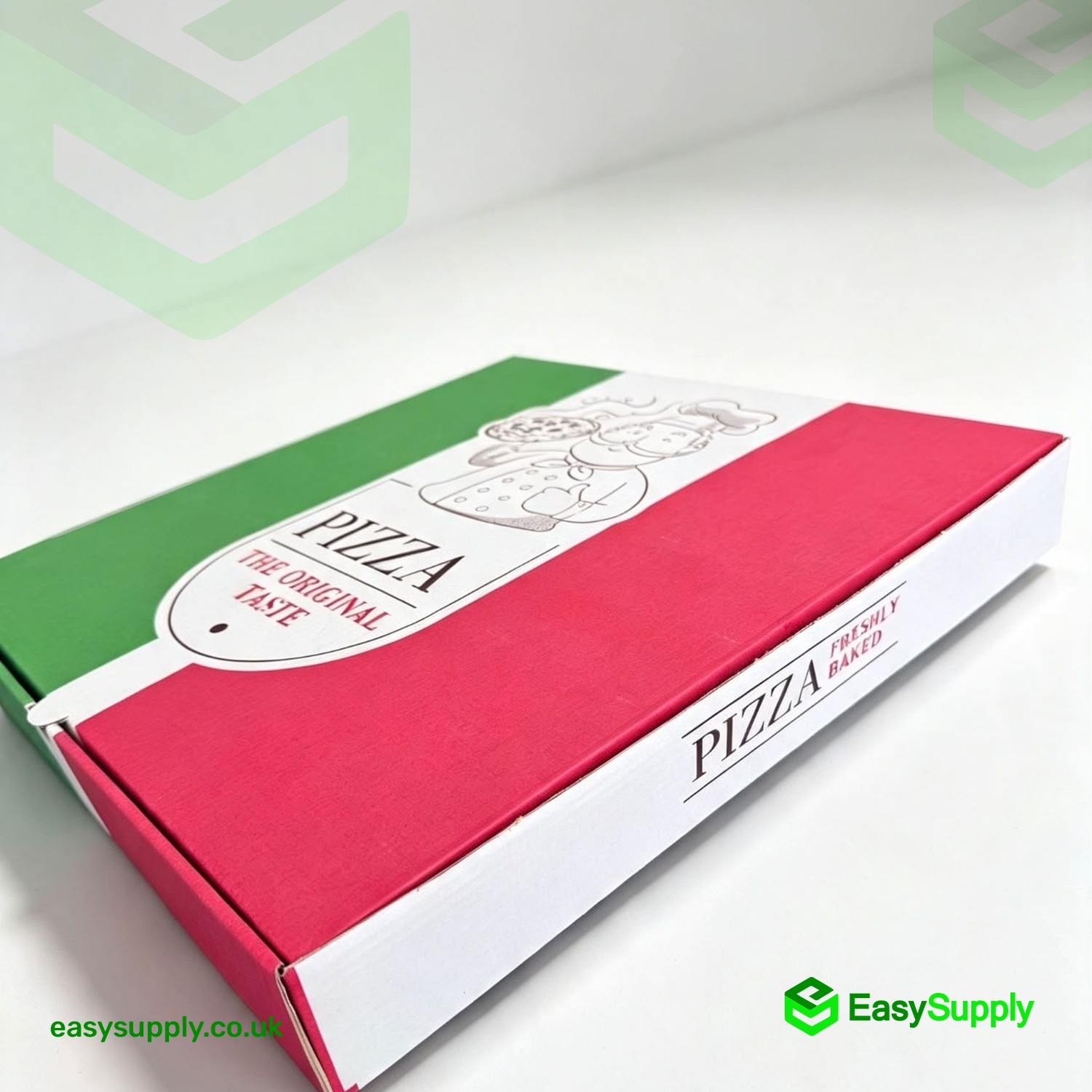 13 inch Original Taste pizza box with Freshly Baked side print
