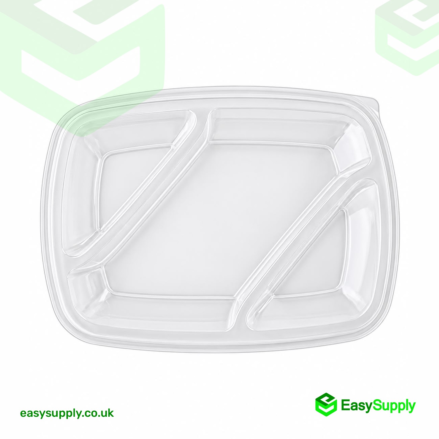 Sabert 20 x 28 cm three compartment PP lid - diagonal top view