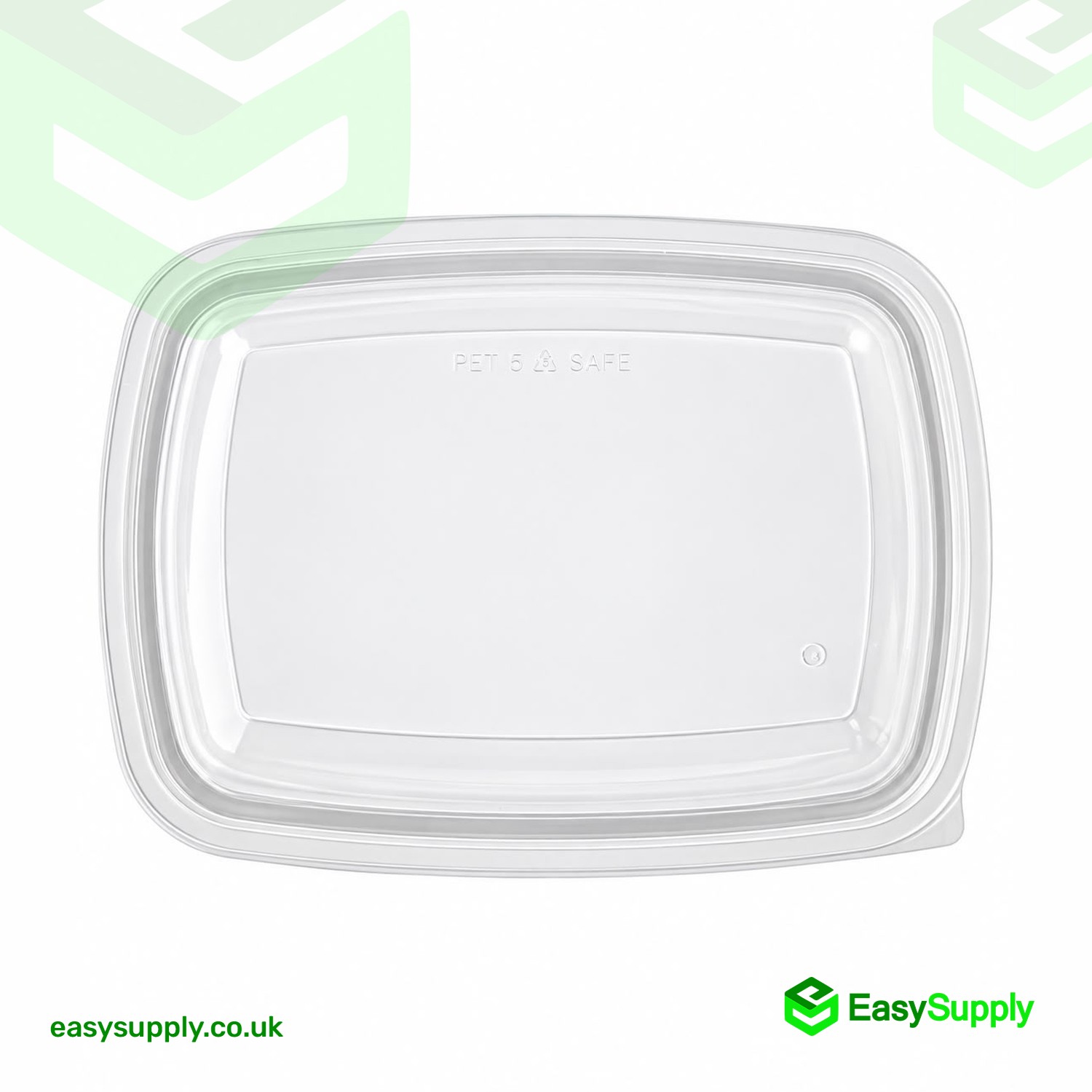 Top view of the clear Sabert PP lid for rectangular containers
