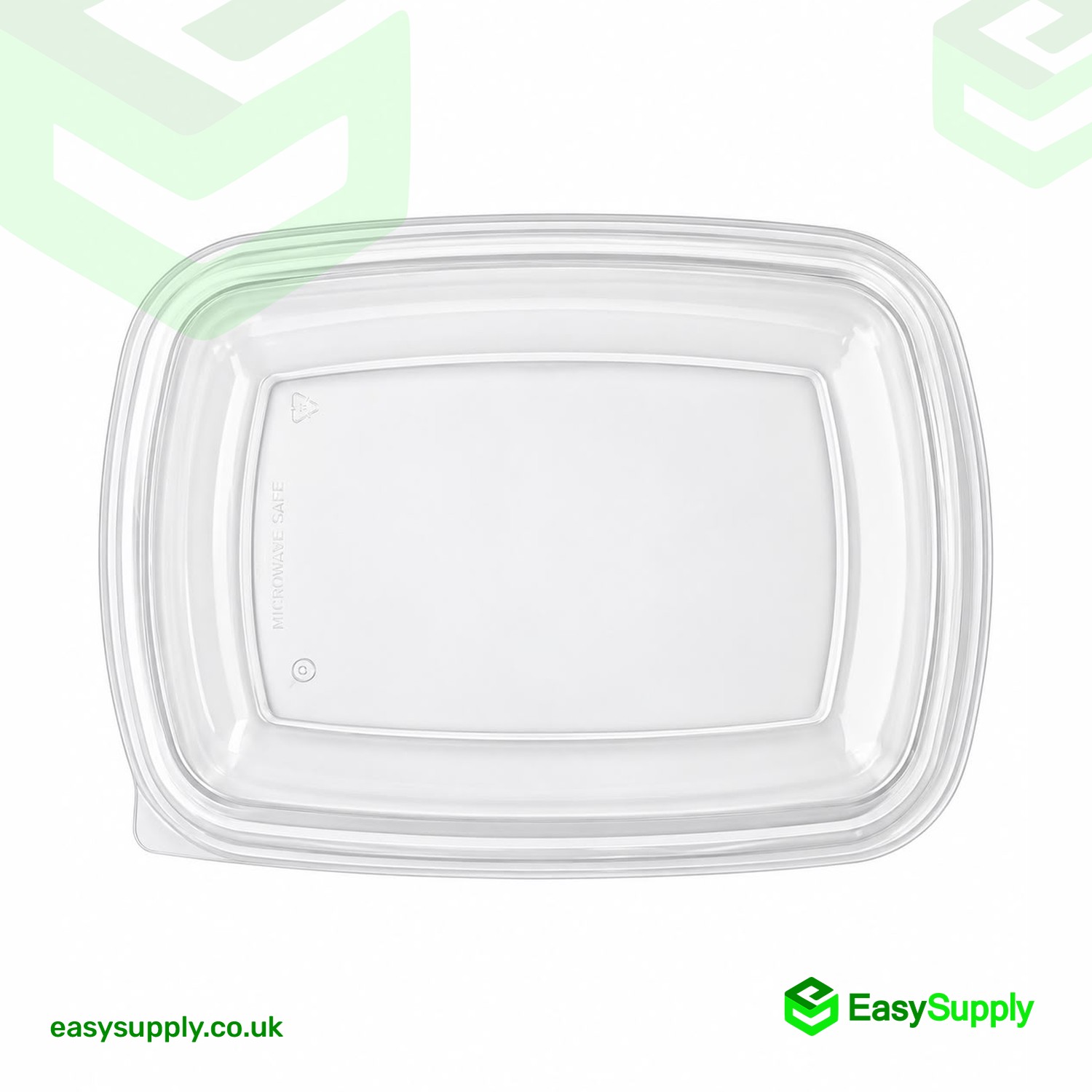 Sabert clear rectangular container lid - flat top view