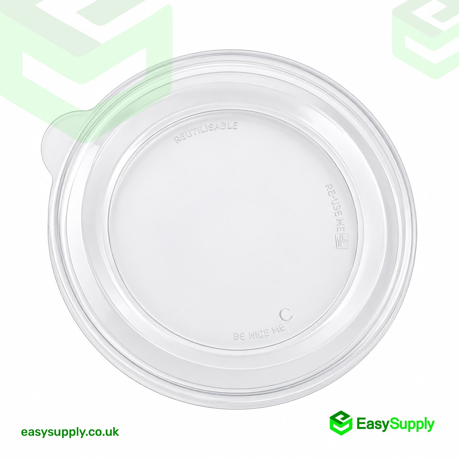 Crystal-clear Sabert round container lid - top view