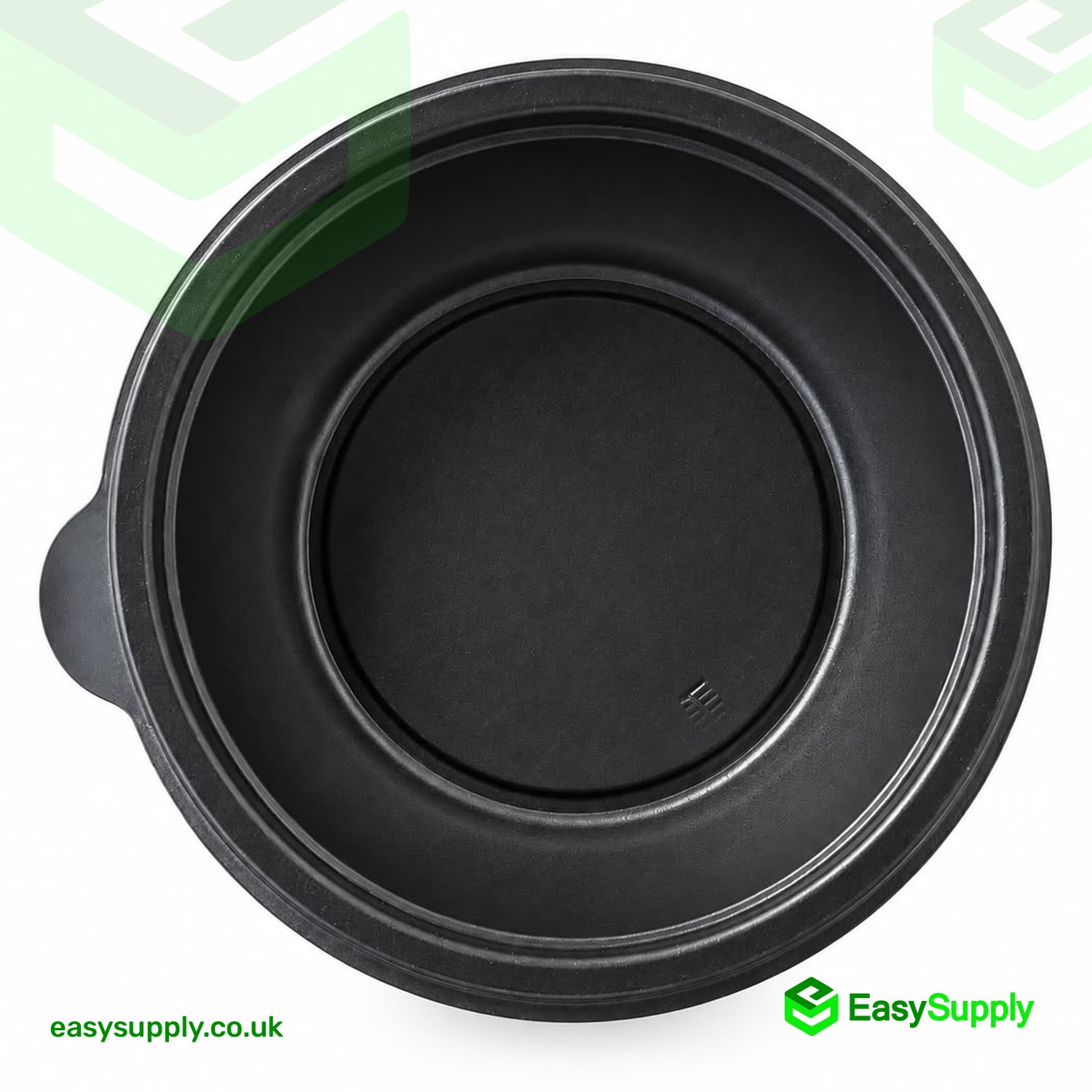 Top view inside the black Sabert 250ml round bowl