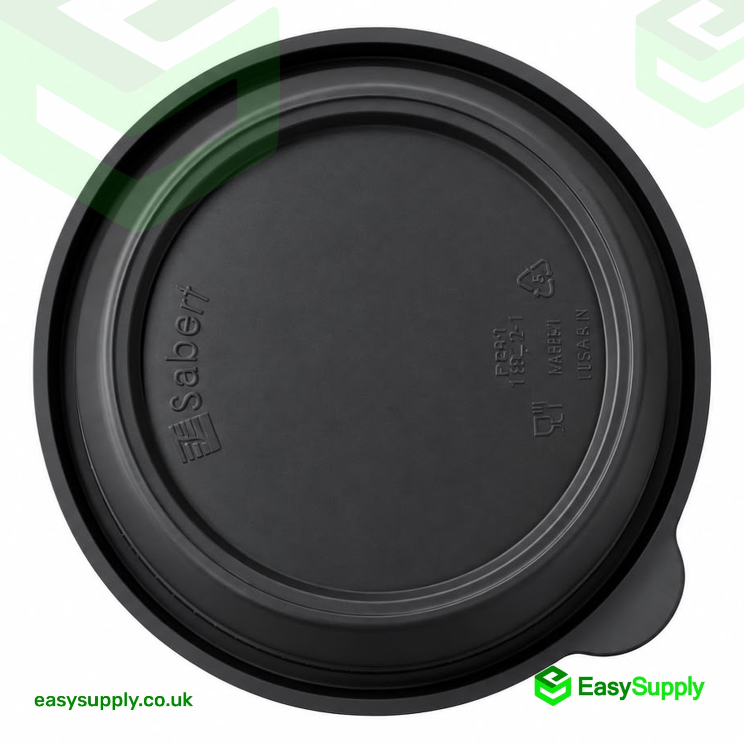 Base of the Sabert 133 x 53 mm round container with recycling mark