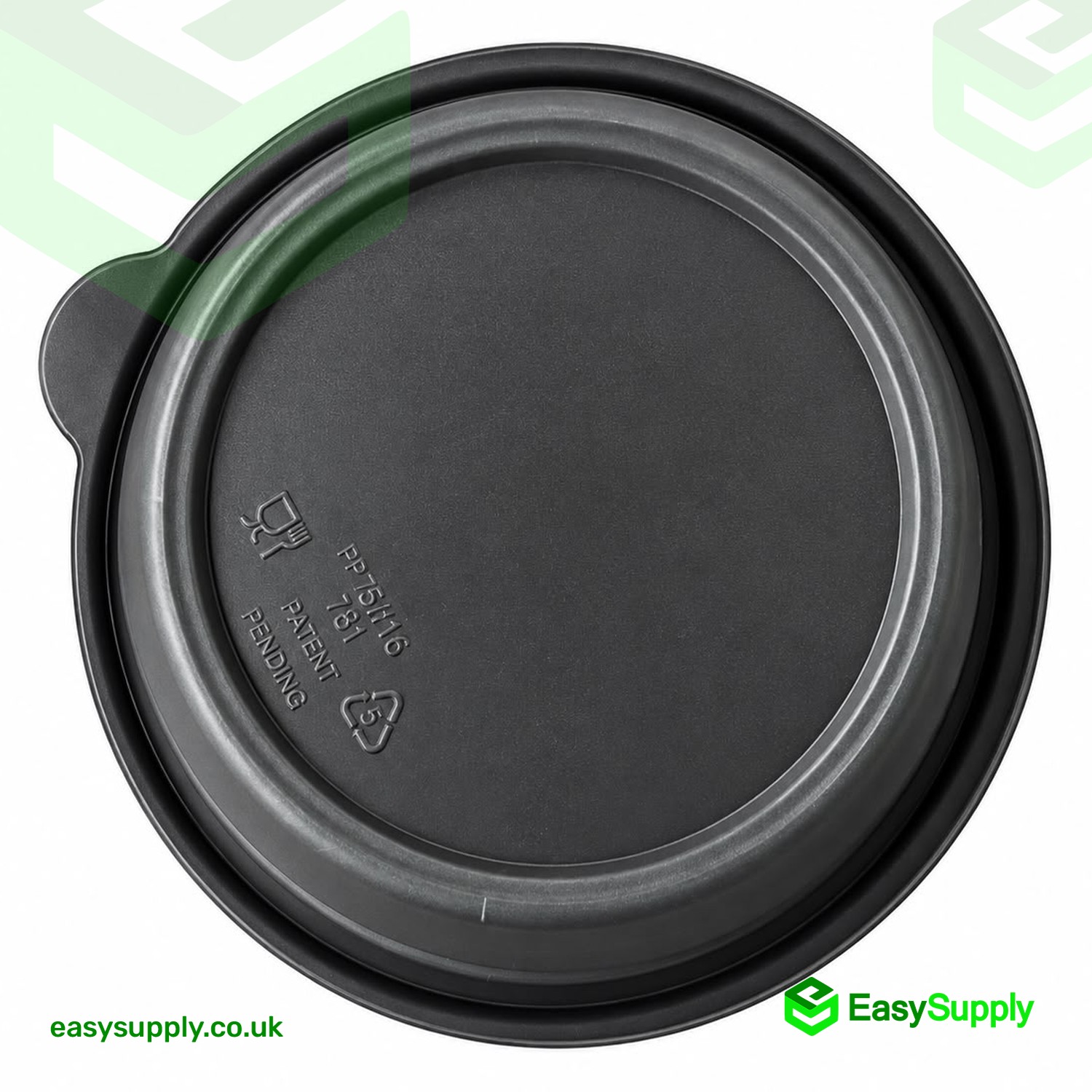 Base of the Sabert 500ml round container with PP 5 recycling mark