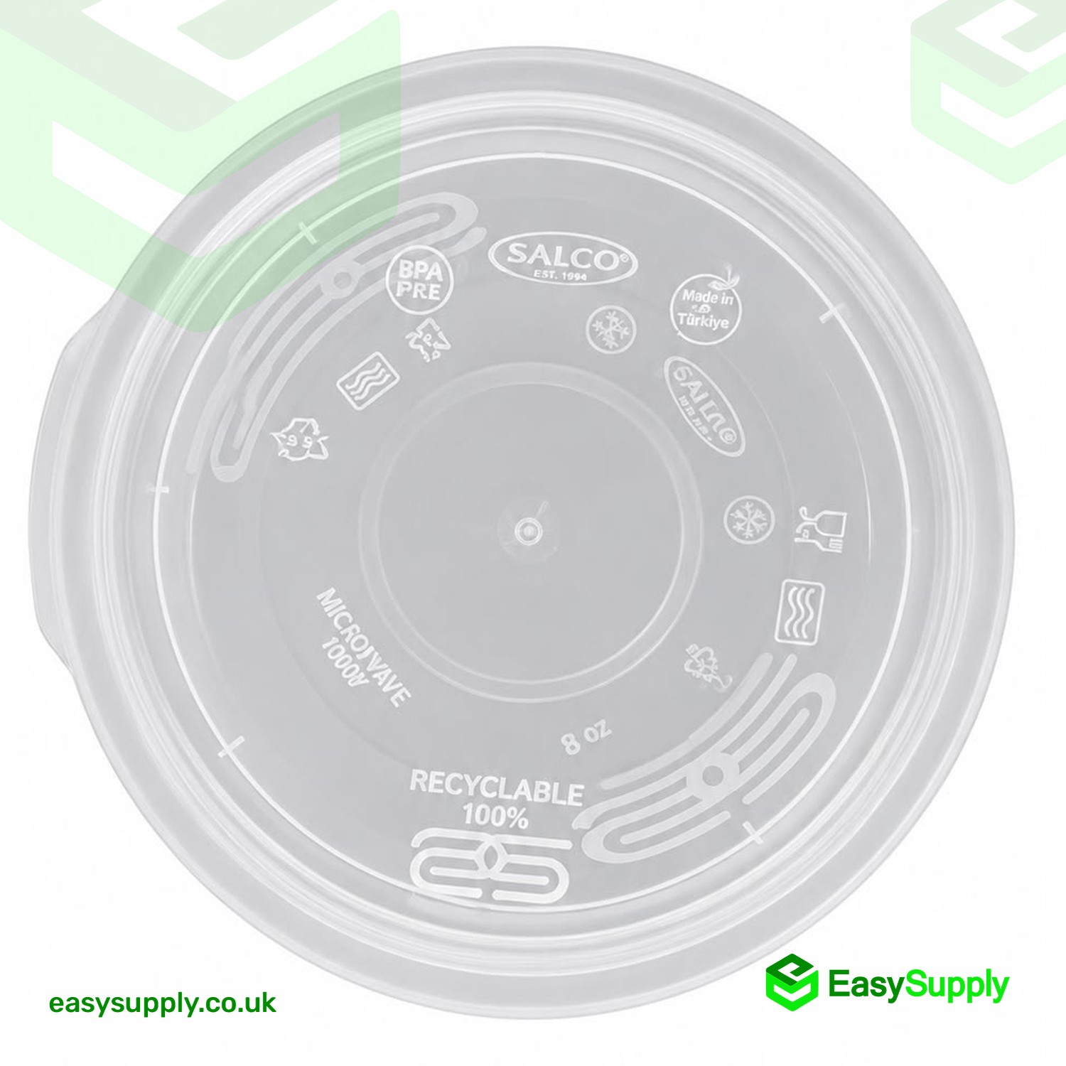 SATCO 8 oz Round Clear Heavy Duty Pots and Lids (225 Pcs)