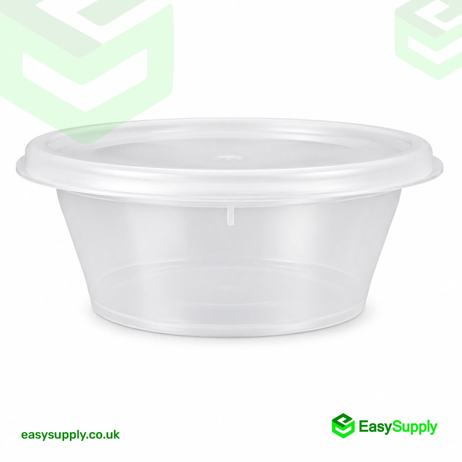 8 oz round clear pot with lid, side view