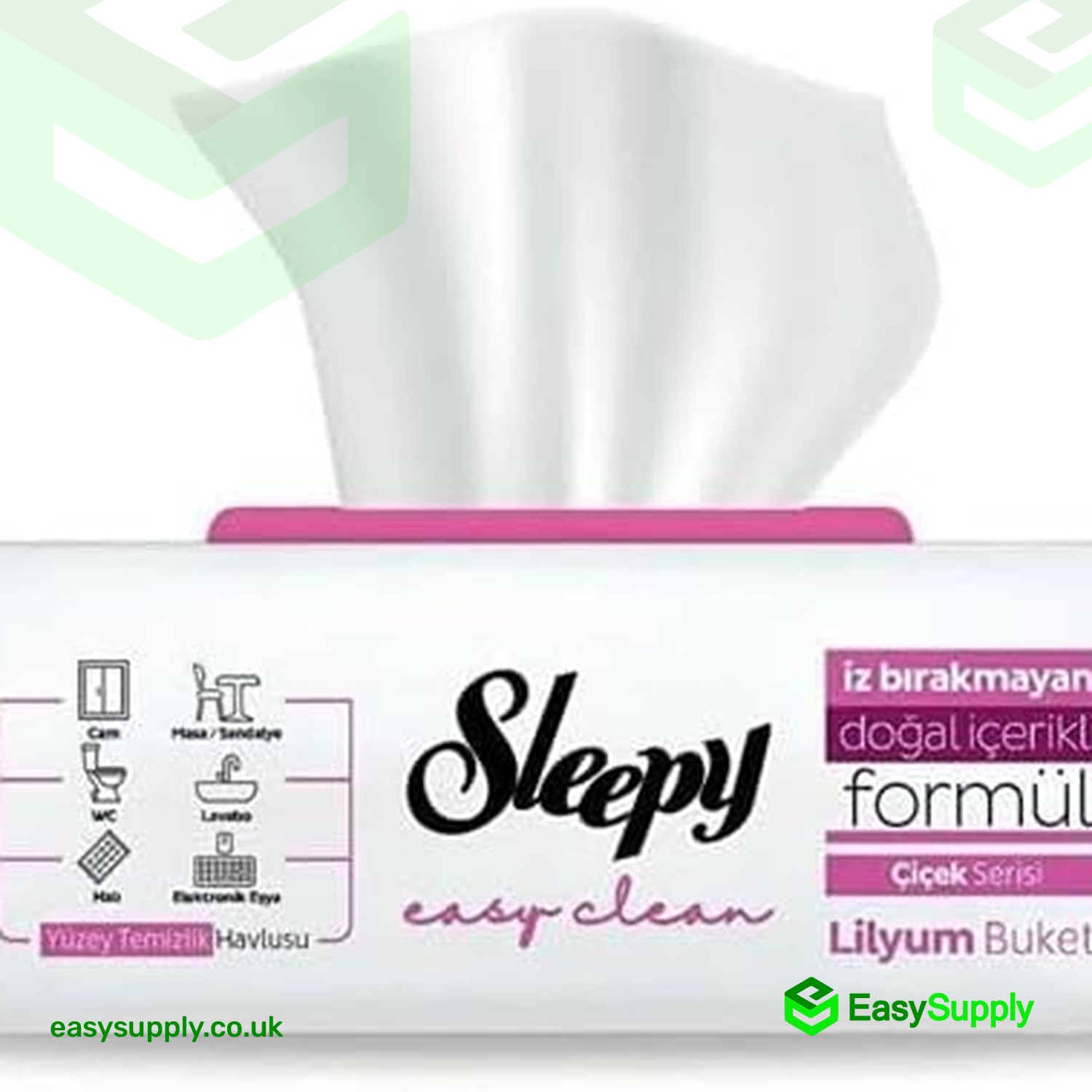 Sleepy Lily Bouquet XL surface cleaning wipes pack side view