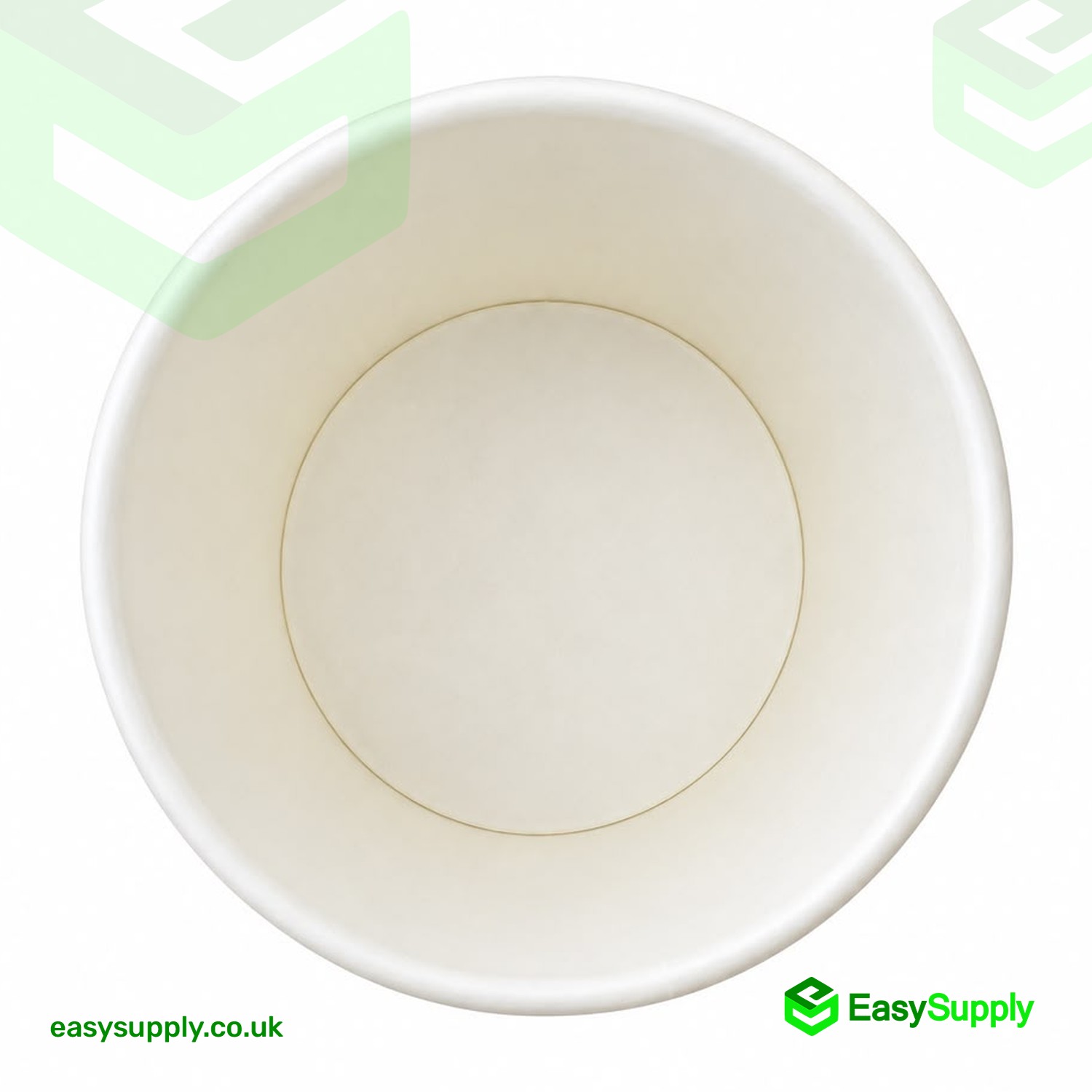 Inside of a white 4 oz single wall paper cup from above