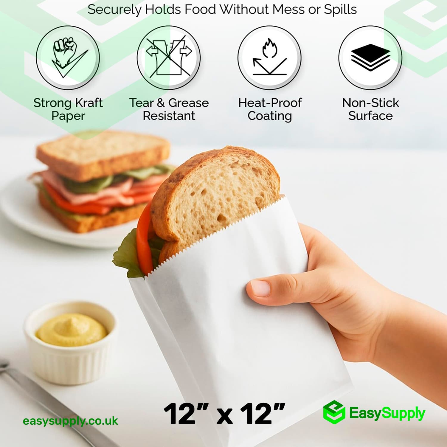 12" x 12" Greaseproof Paper Bags