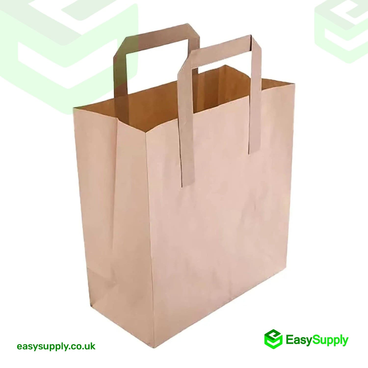 Medium Brown SOS Paper Bag External Flat Handles Size: 220x100x240mm 250Pcs  - view 3