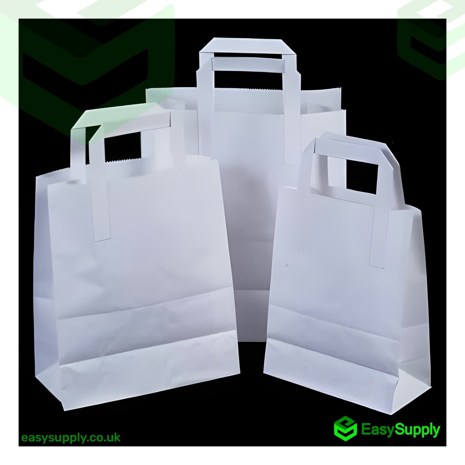 Medium White External Handle SOS Paper Bags Size: 220x100x245mm 250Pcs  - view 2