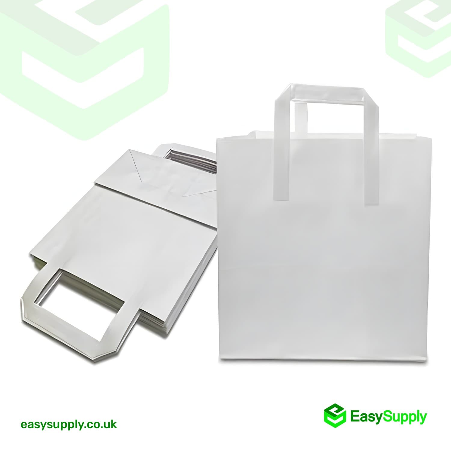 Large White SOS External Flat Handle Bags Size: 250 x 140 x 300 mm 250 Pcs 