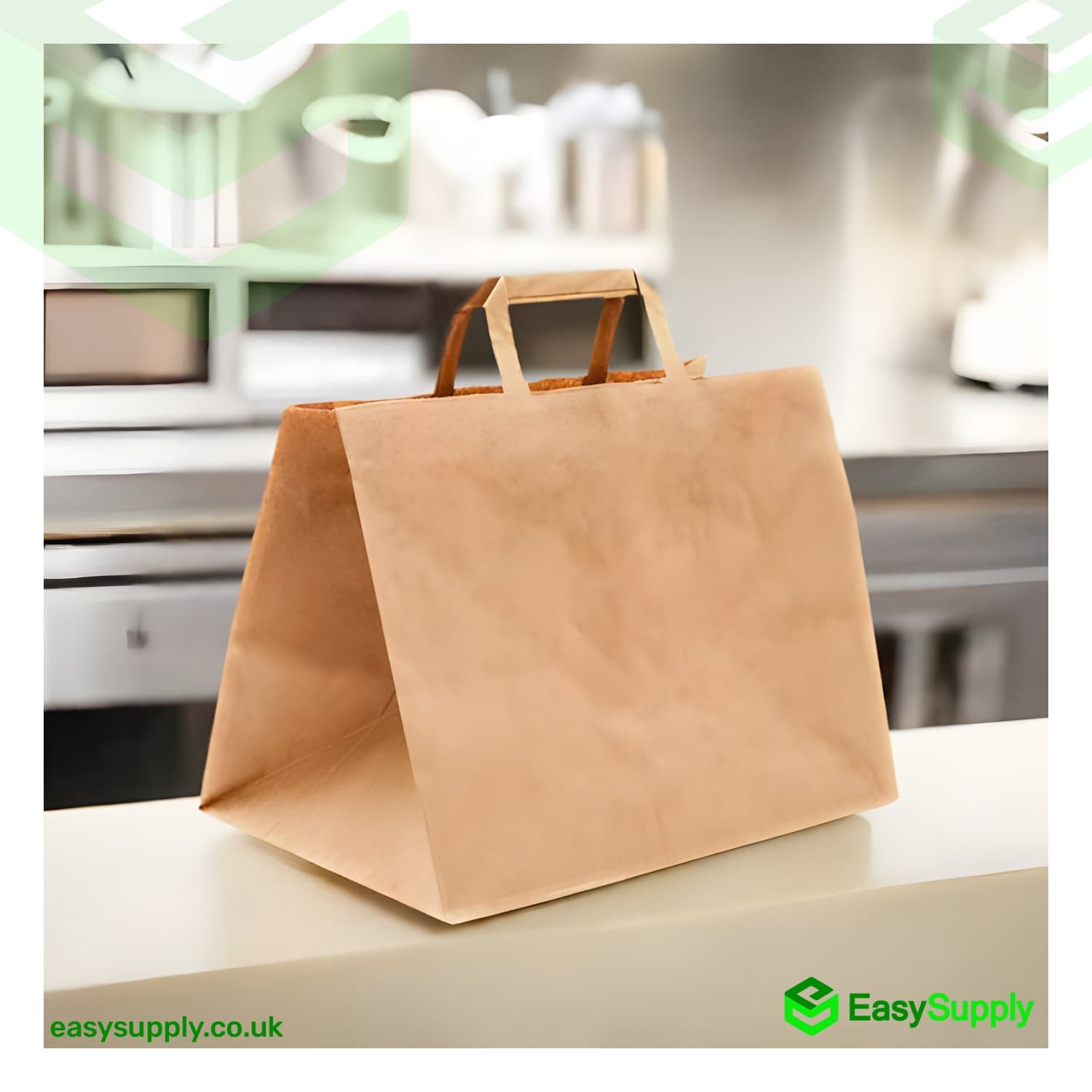 Jxxl 32 Jumbo Brown S.o.s Paper Bag Internal Flat Handles Size: 320 x 210 x 260 mm 250 Pcs 
