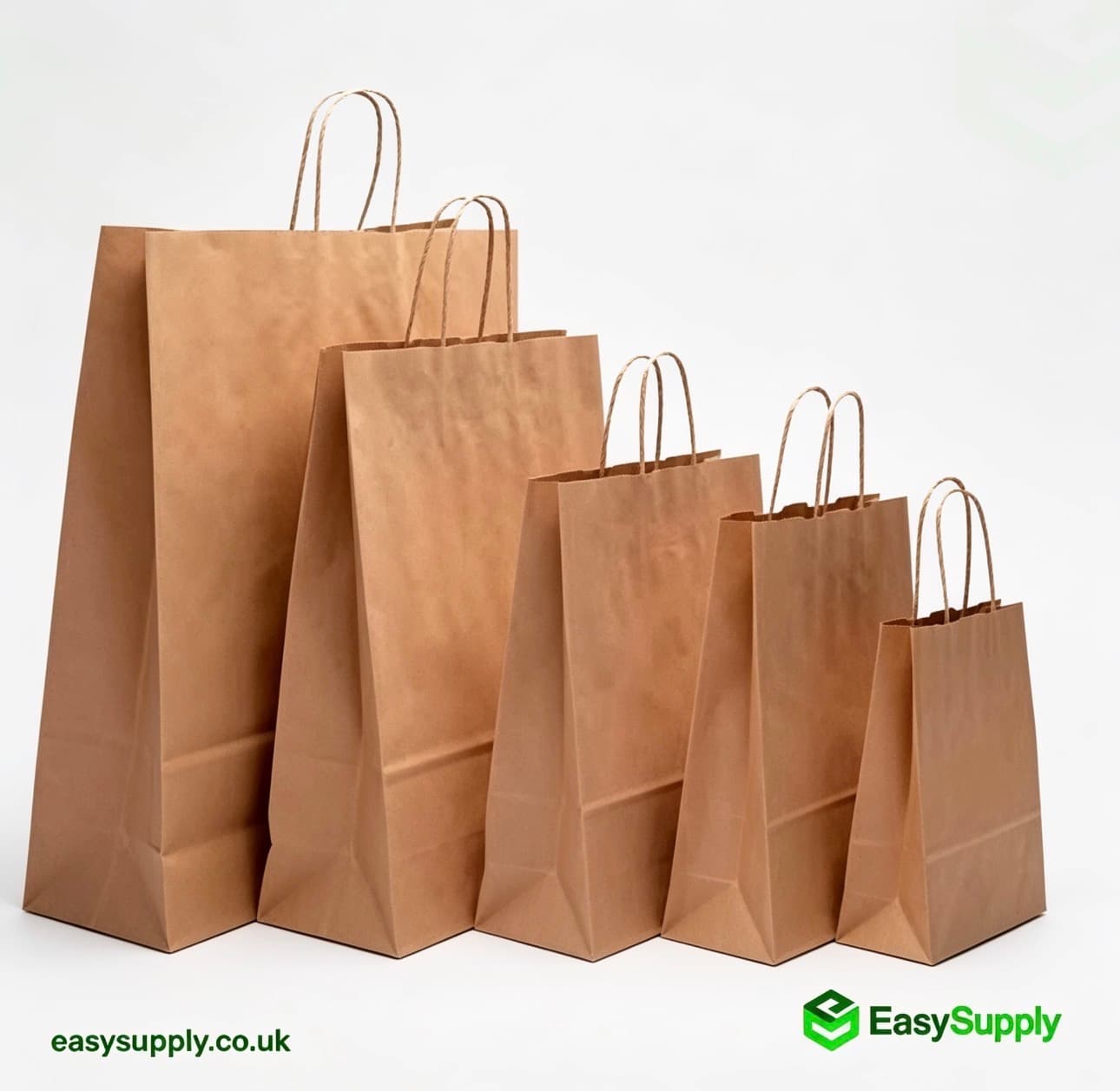 Jumbo Brown Plain Twisted Handle Paper Bags 320 x 210 x 320 100 Pcs Approx  - view 3