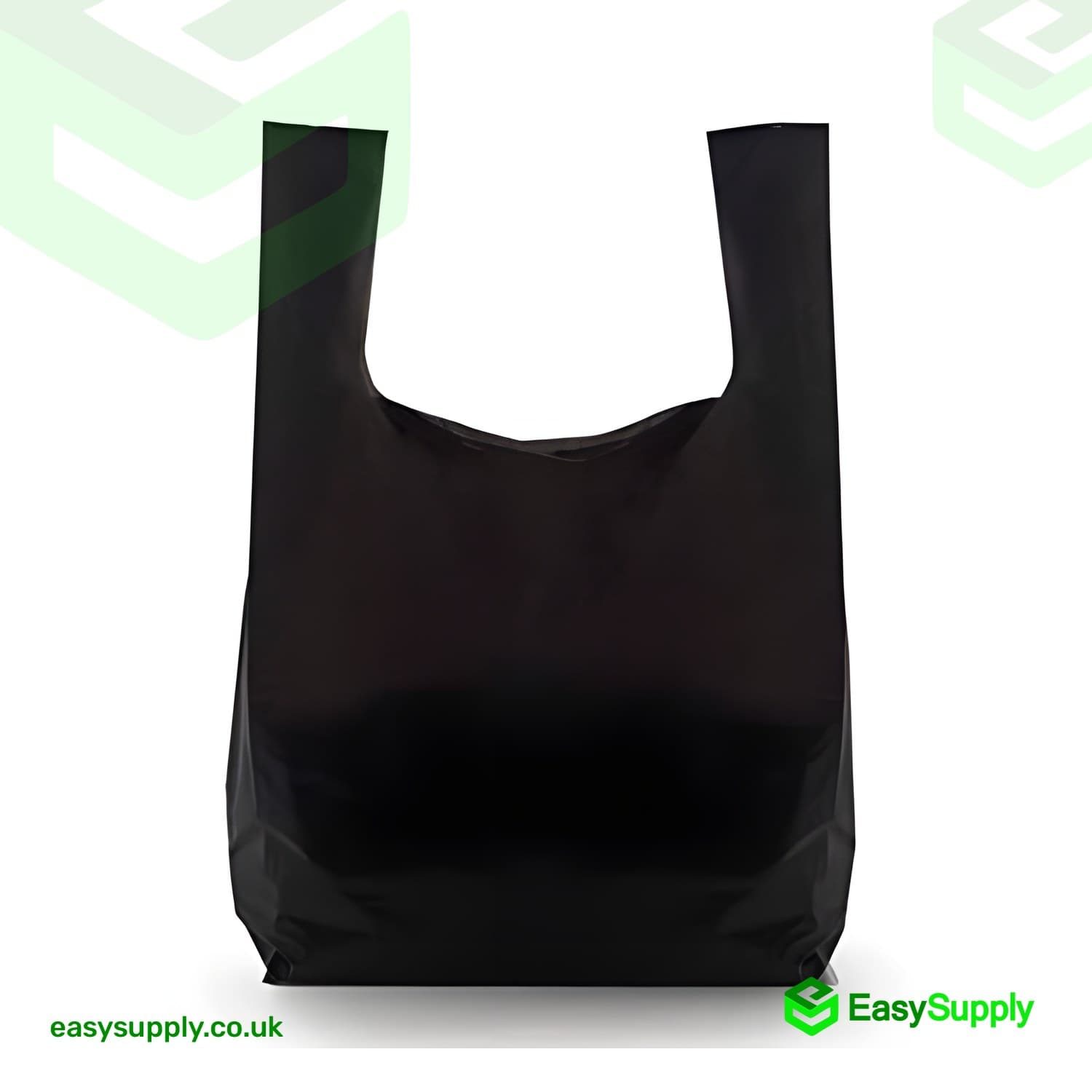 Black Vest Carriers Bags 8 x 13 x 18 Carrier Bags - view 3