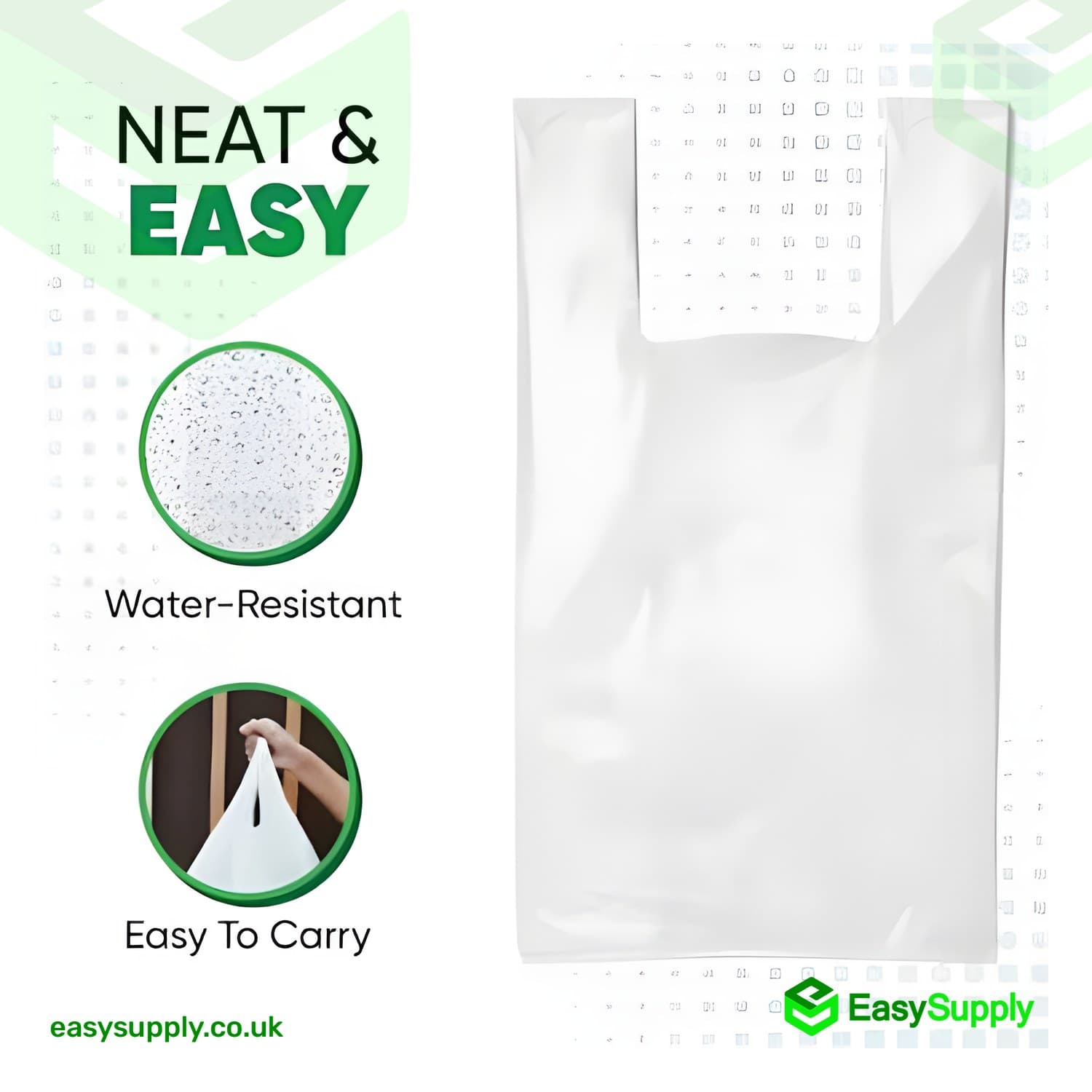 Large White Vest Carriers Bags 11x17x21  S4