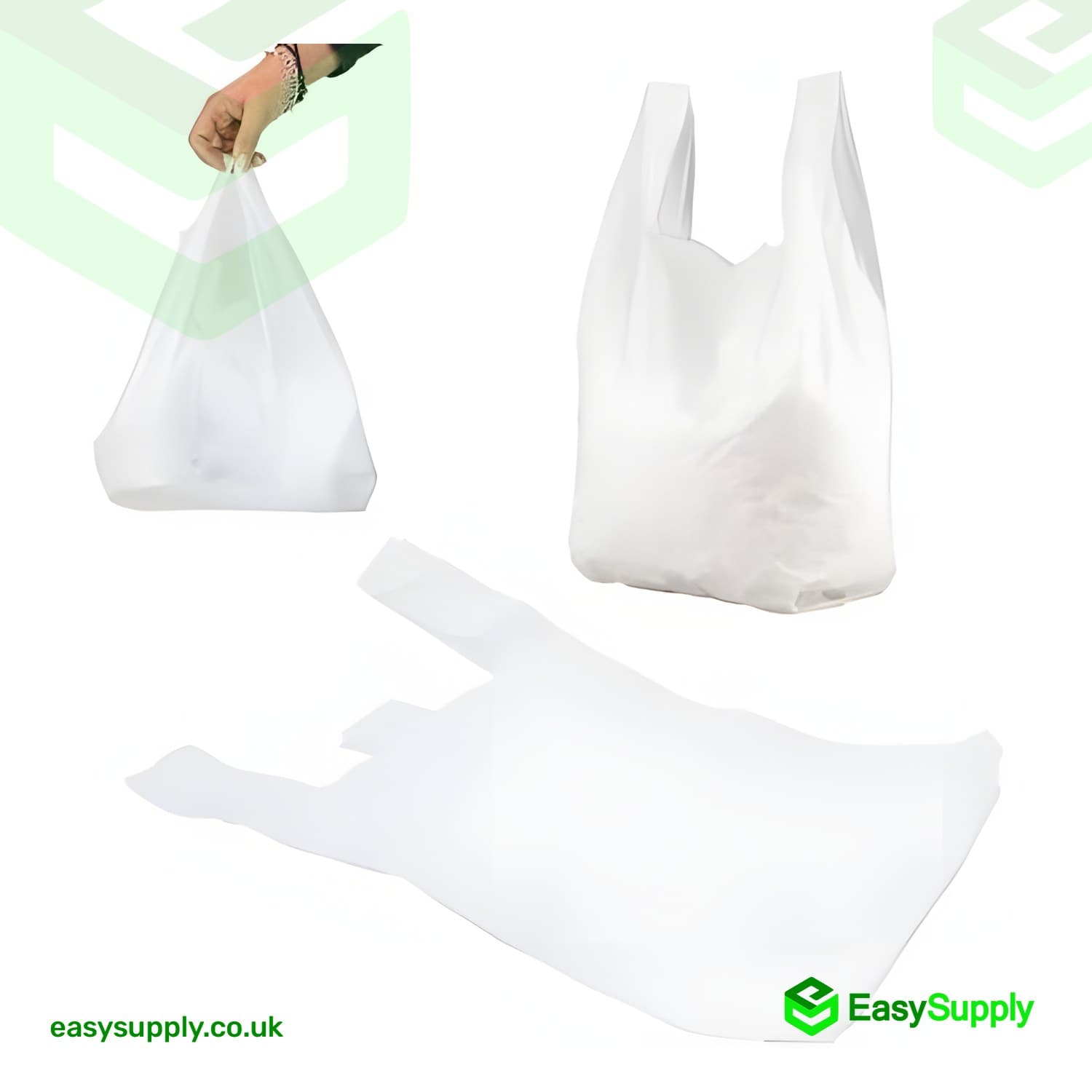 Large White Vest Carriers Bags 11x17x21  S4 - view 3