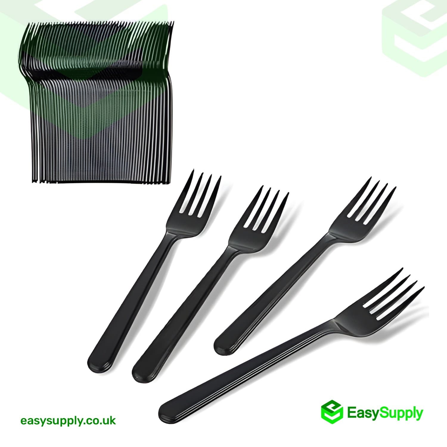 Black Reusable Heavy Duty Forks 180 mm  - view 2