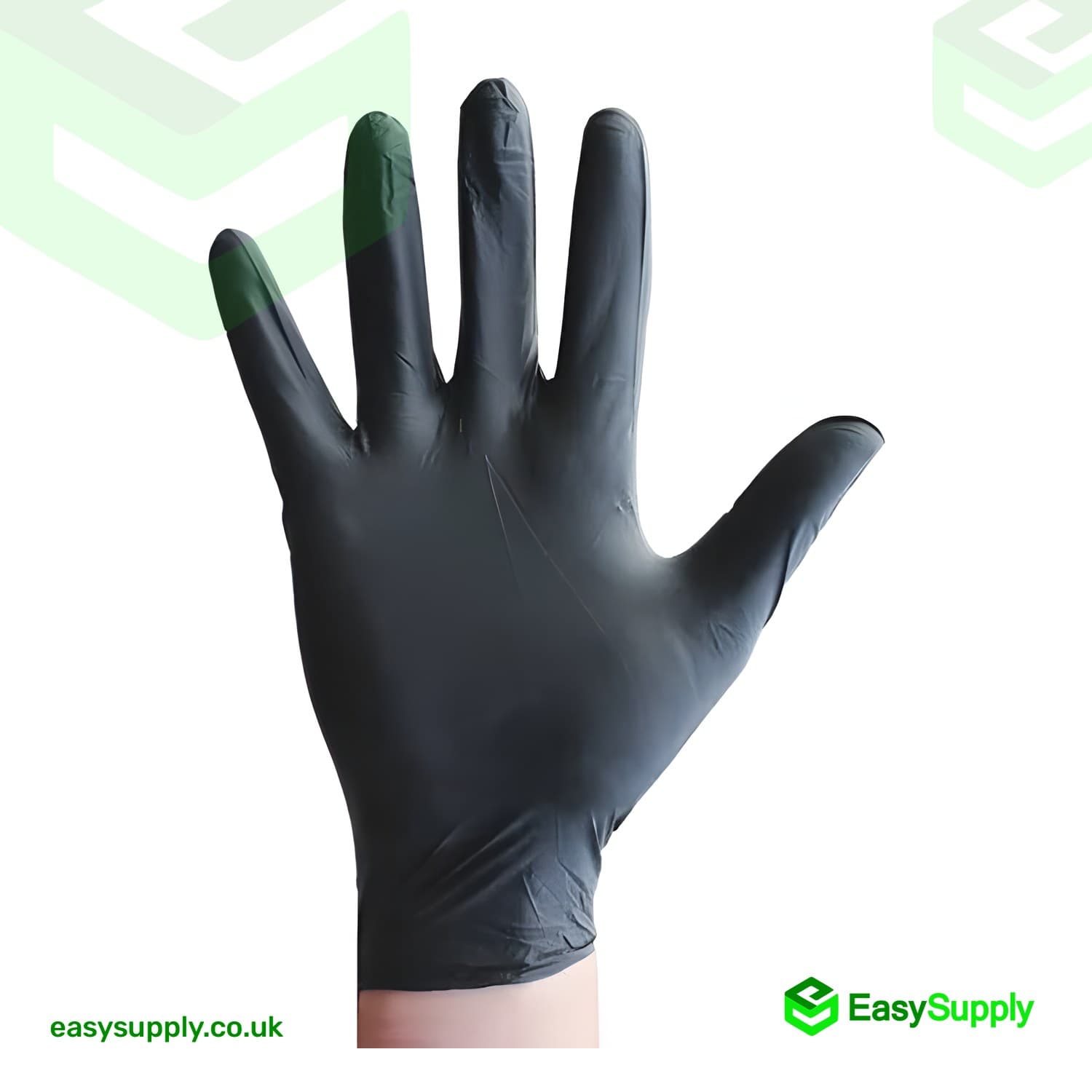 Large Black Vinyl Powder Free Gloves - view 3