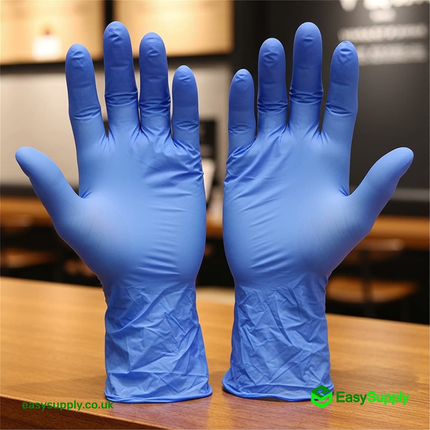 Small Blue Nitrile Powder Free Gloves - view 2