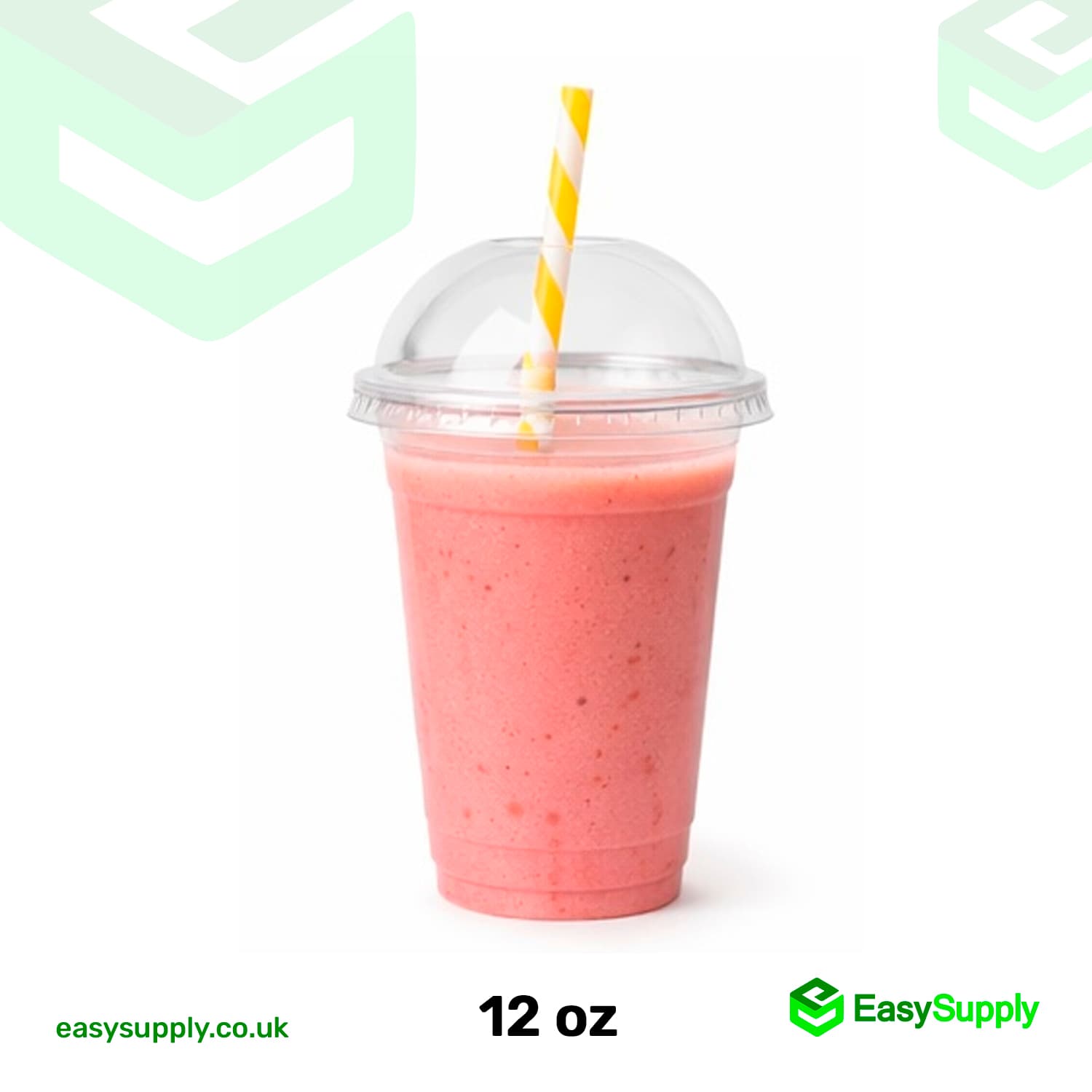 12 oz Smoothie Clear Cup & Dome Cross Hole Lid 250pcs Cups & Lids - view 2