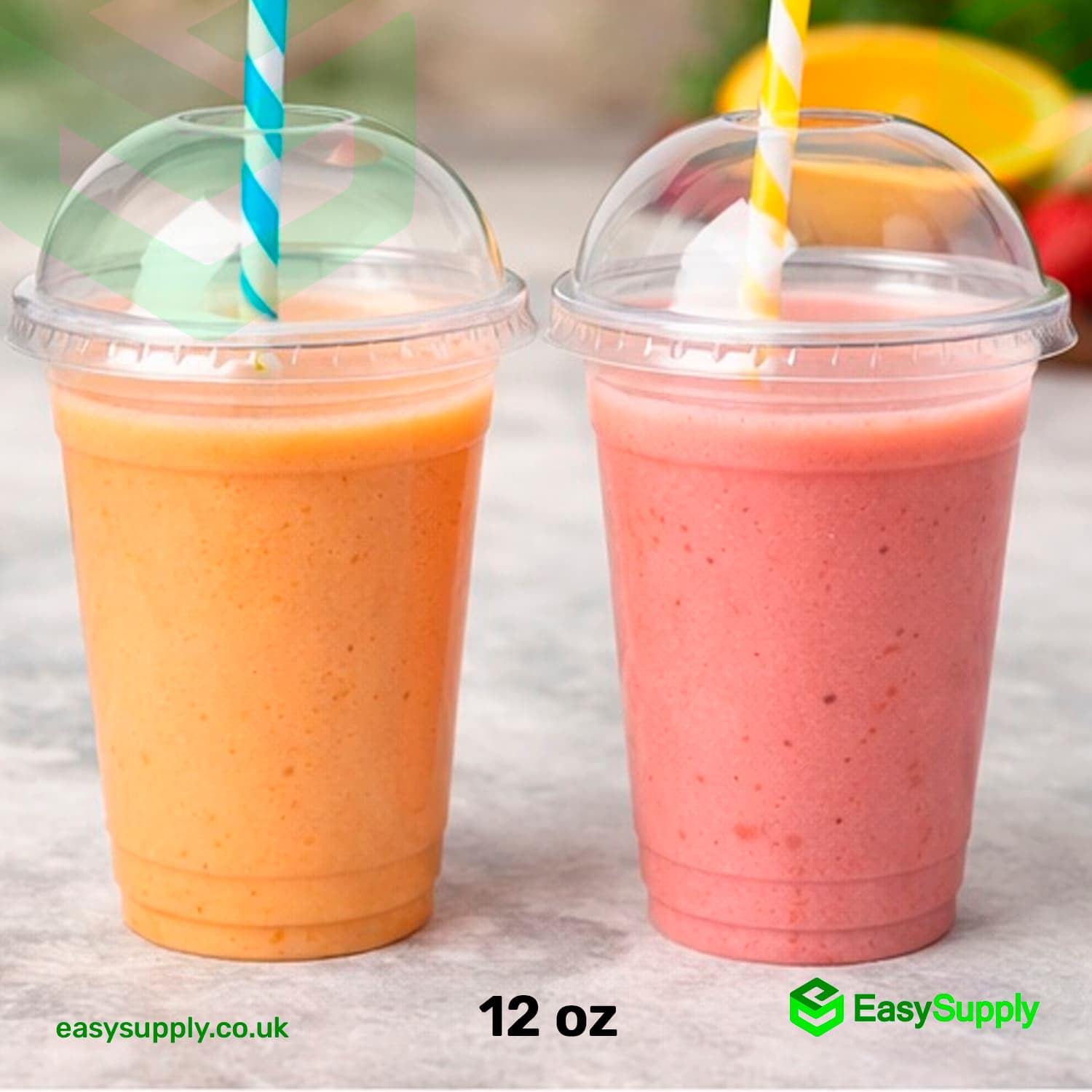 12 oz Smoothie Clear Cup & Dome Cross Hole Lid 250pcs Cups & Lids - view 3