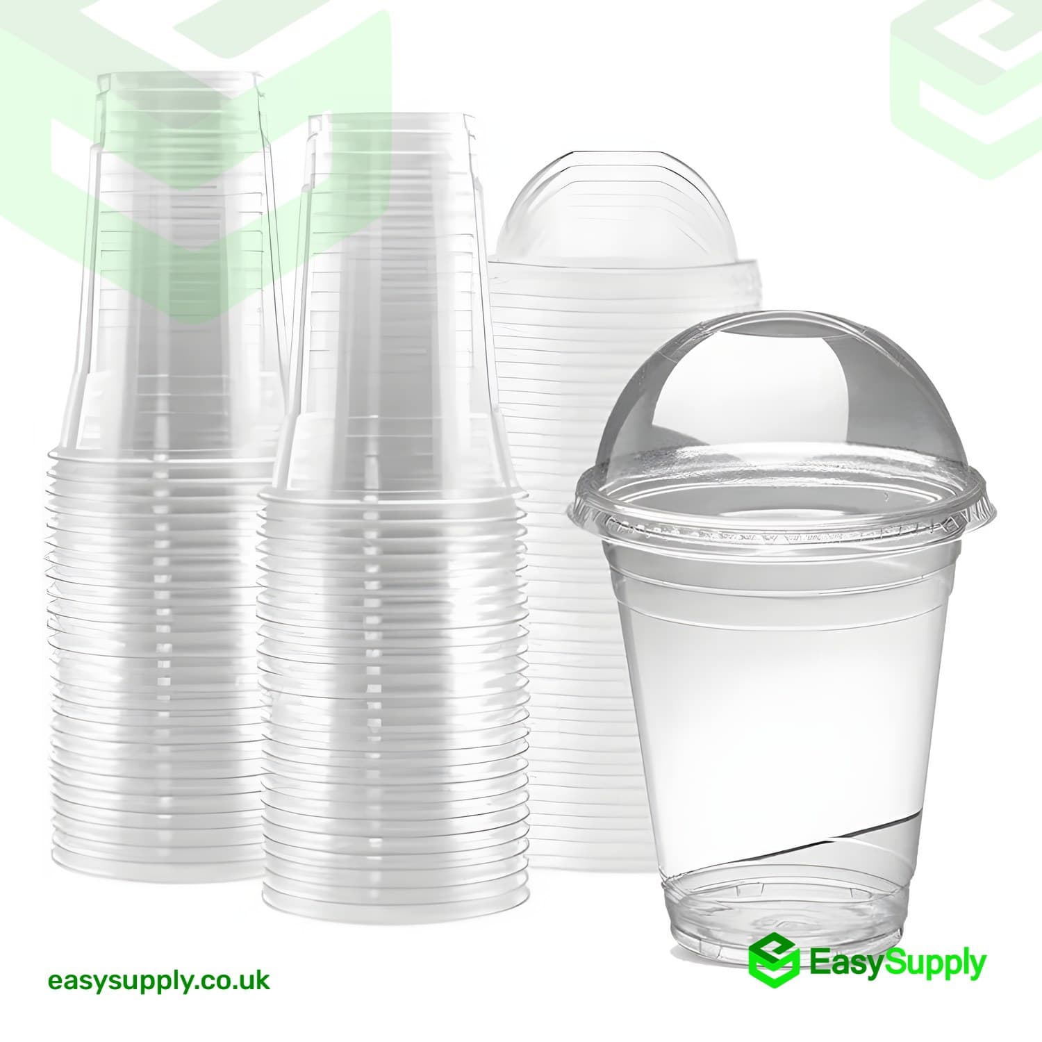 12 oz Smoothie Clear Cup & Dome Cross Hole Lid 250pcs Cups & Lids