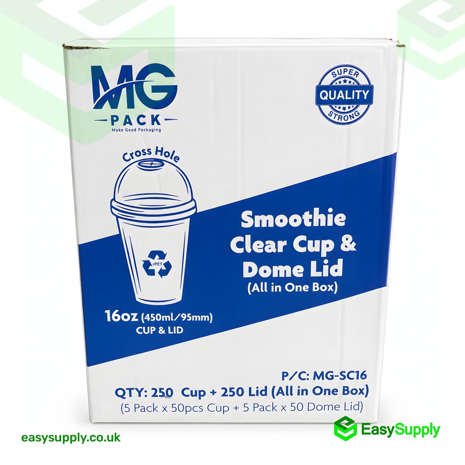16 oz Smoothie  Cup & Dome  Lid All In One Box 250 Pcs Cups & Lids - view 4