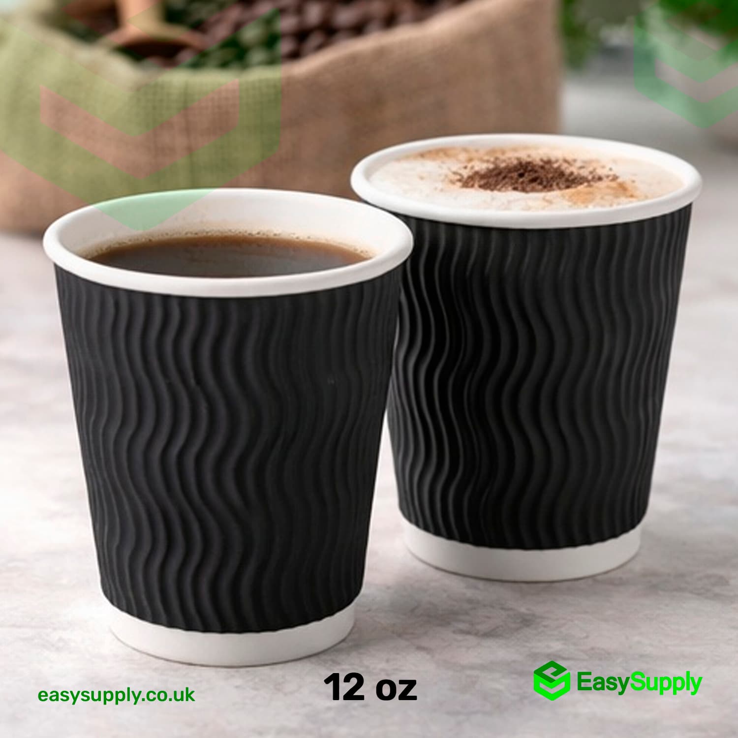12 oz Ripple Cups Black 500 Pcs - view 2