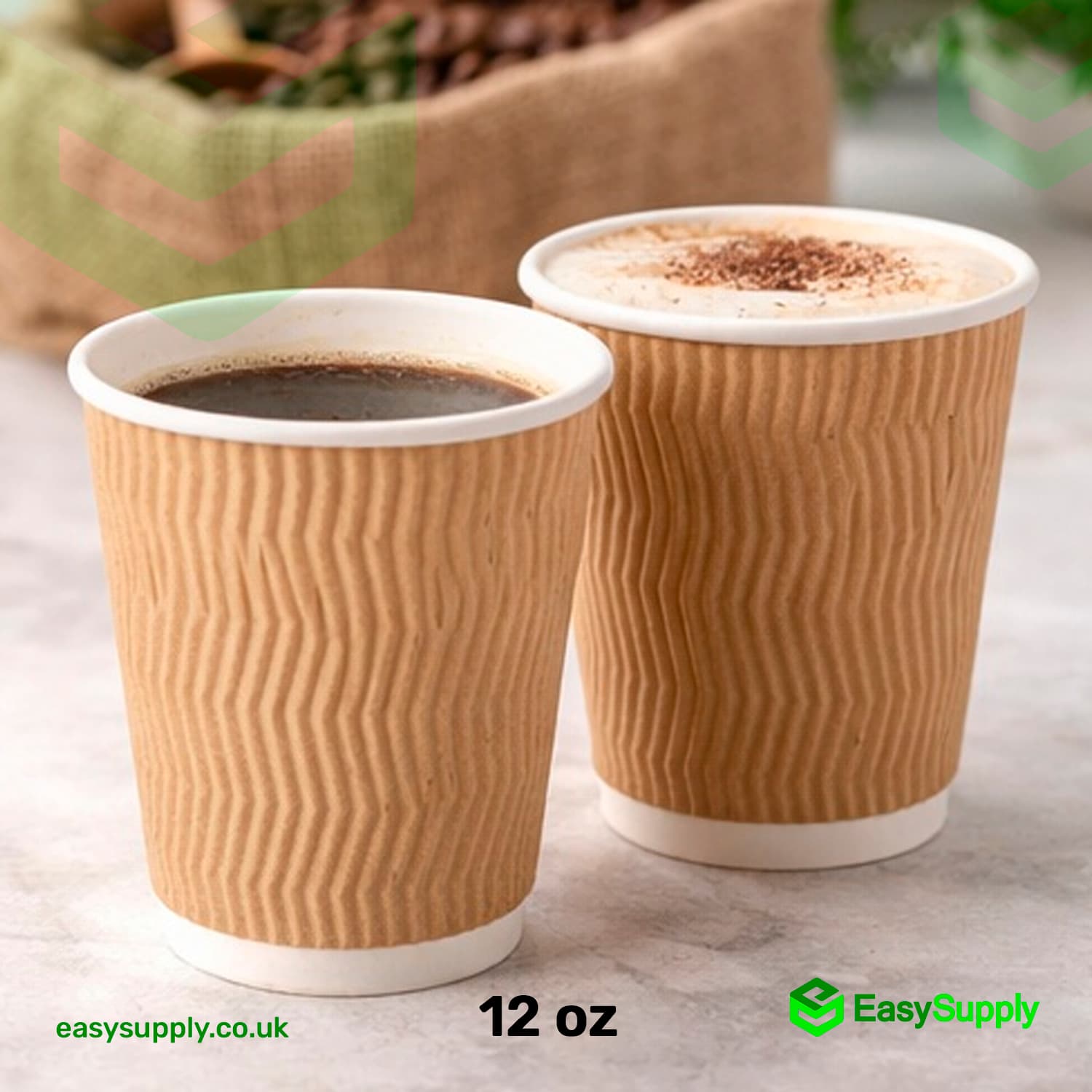 12 oz Brown Kraft Ripple Cups 500 Pcs - view 2