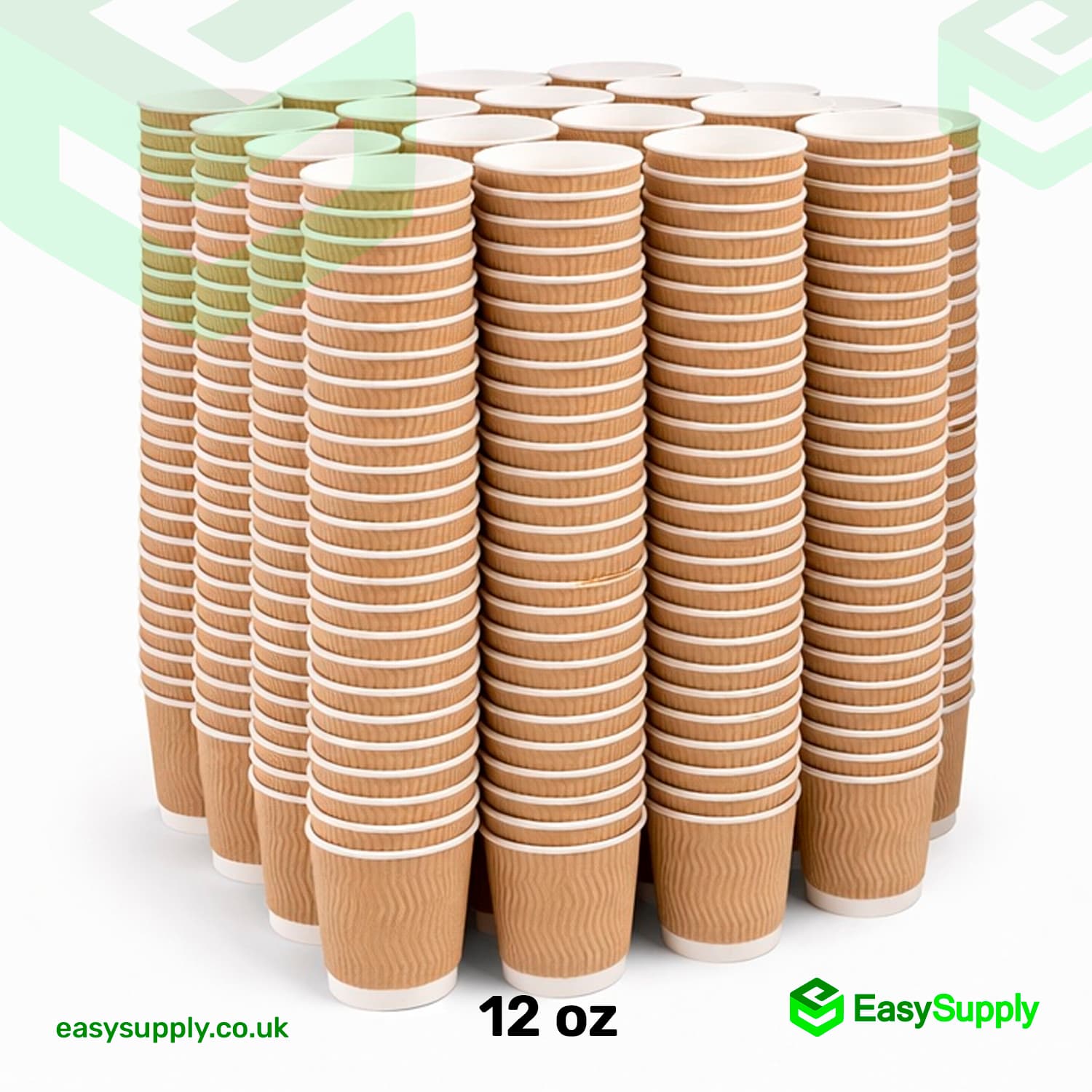 12 oz Brown Kraft Ripple Cups 500 Pcs - view 2