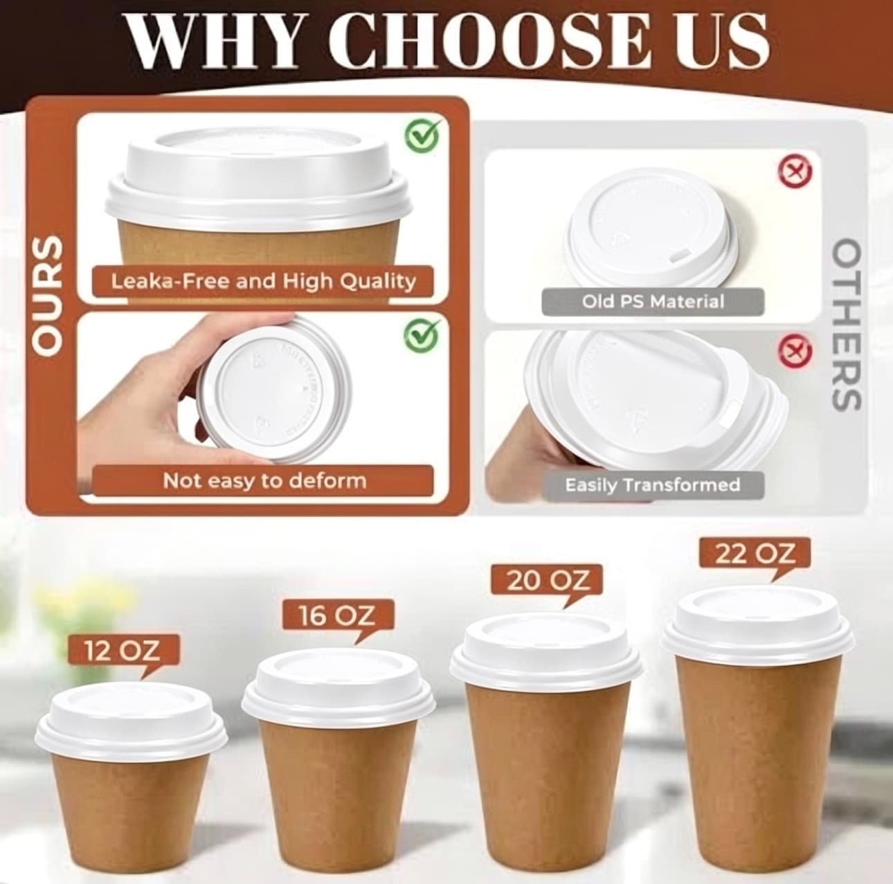 16 oz 12 White Ripple Cup Lids 500 Pcs  - view 2