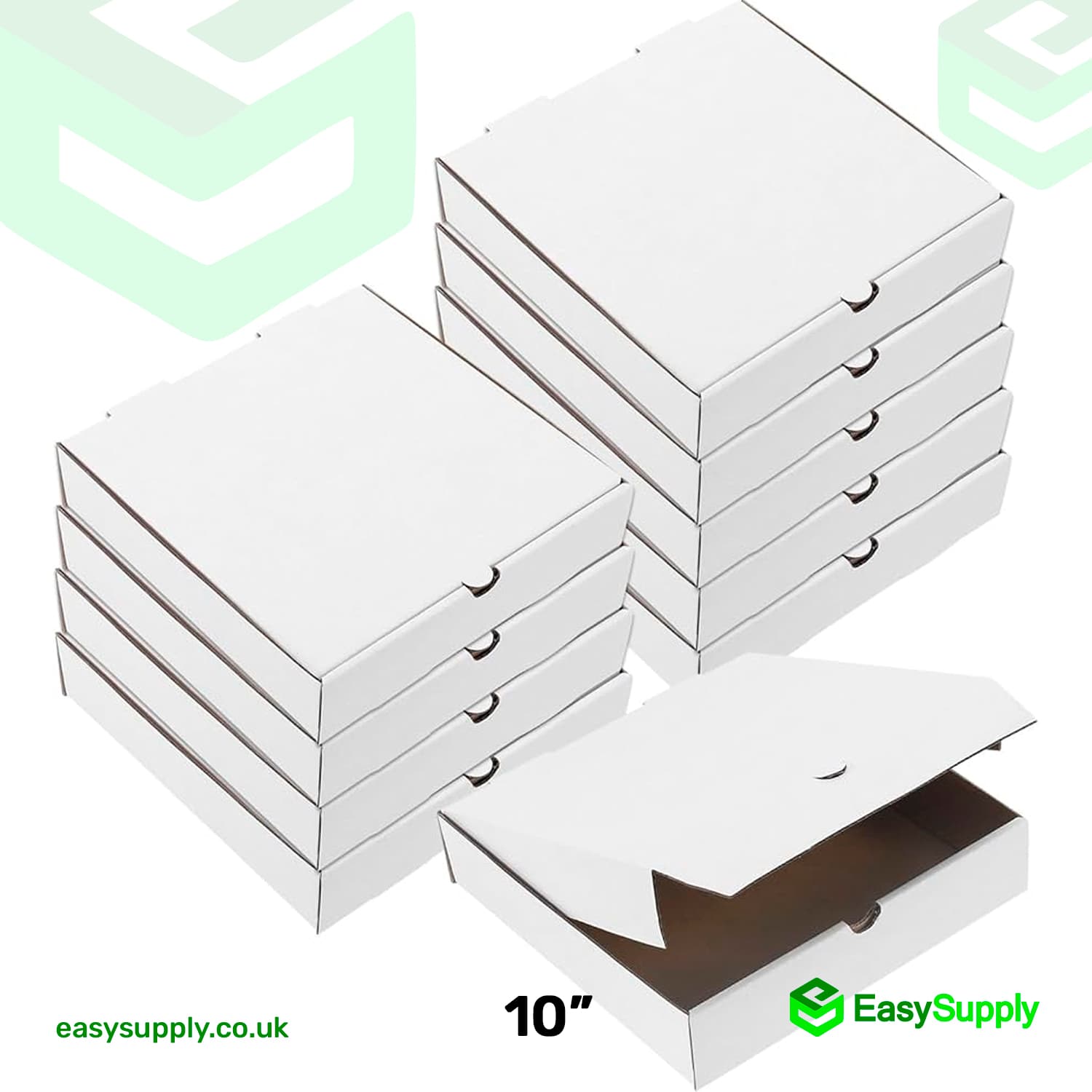 10" Plain White Premium Quality Pizza Boxes 90 Pcs - view 3