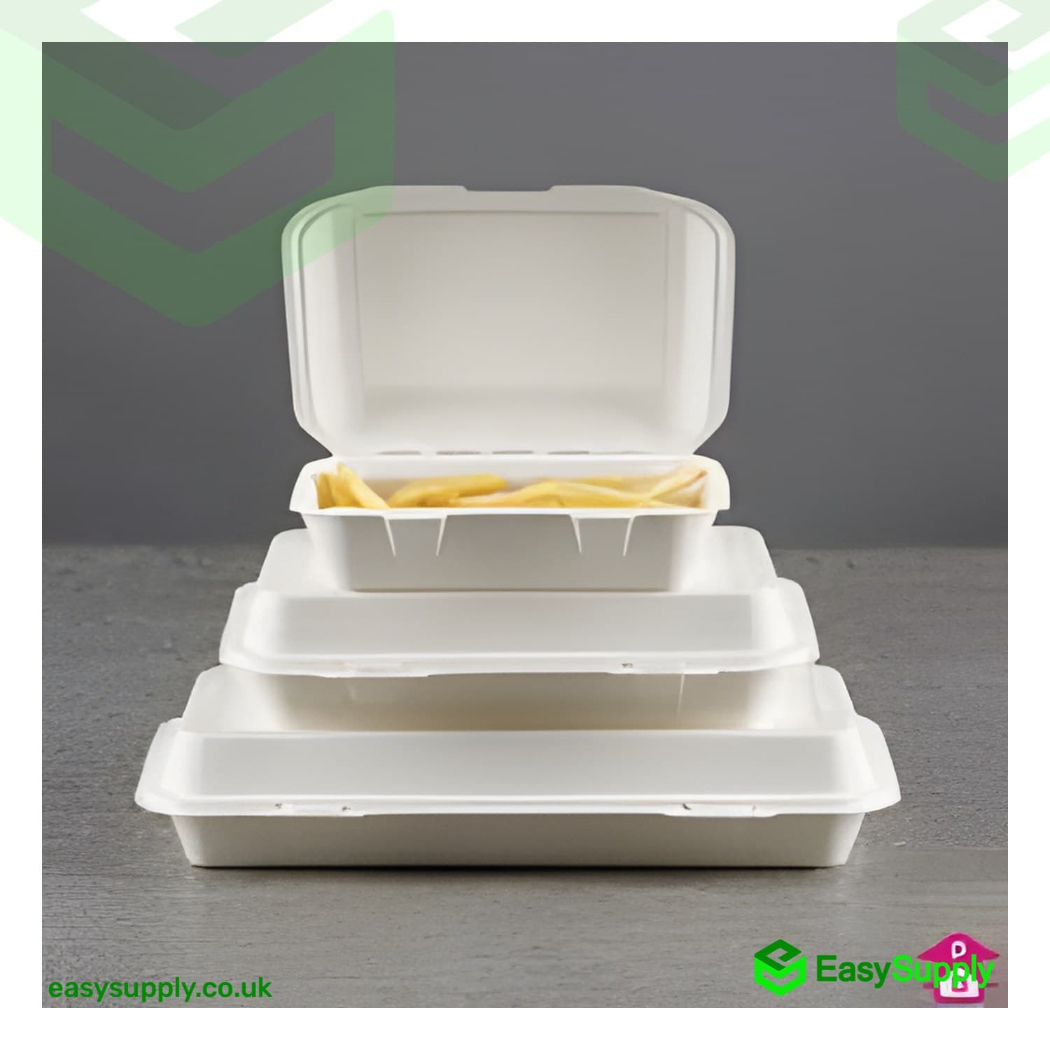 Medium Bagasse Fish & Chips Boxes 200 Pcs  - view 3