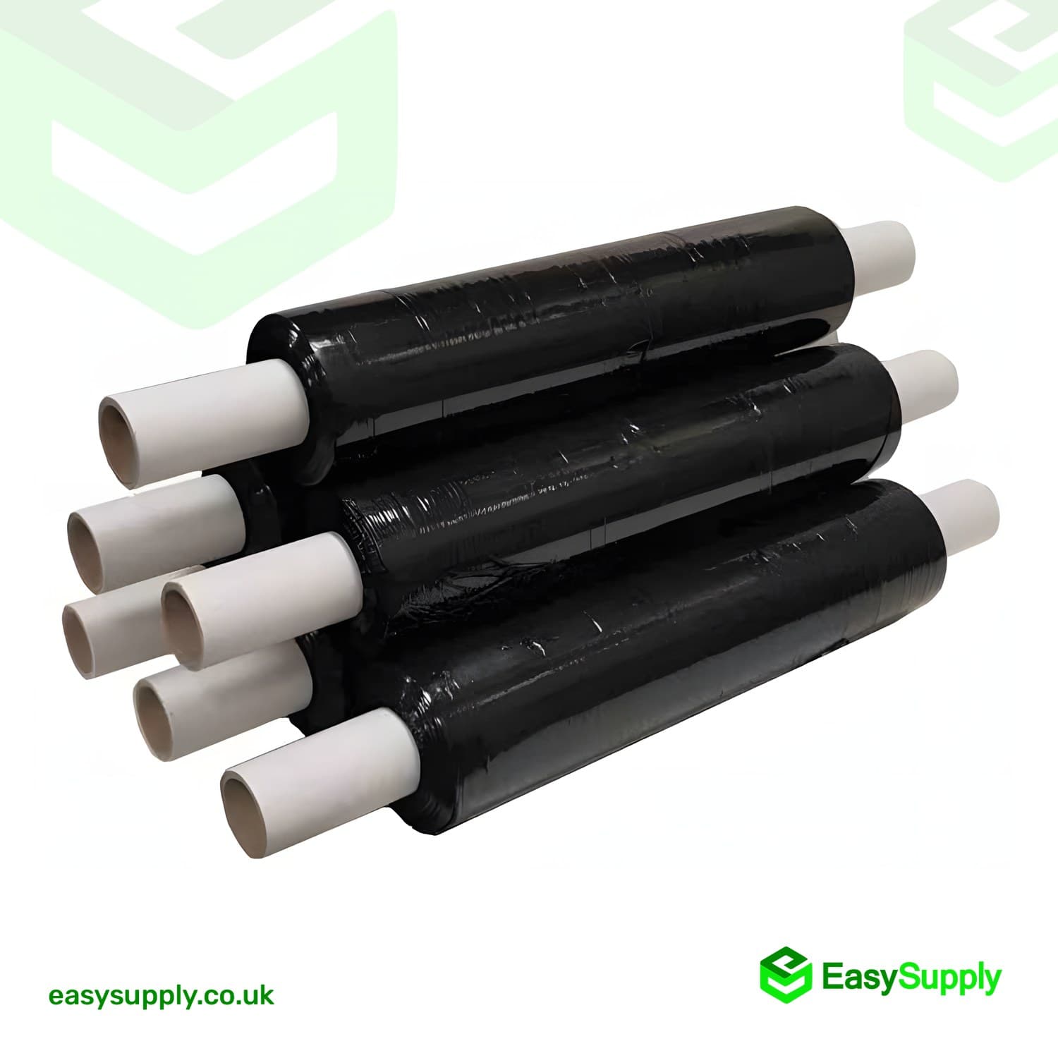 Pallet Wrap Black Opaque Very Tacky 32 Micron 400mm Extended Core 6 Roll