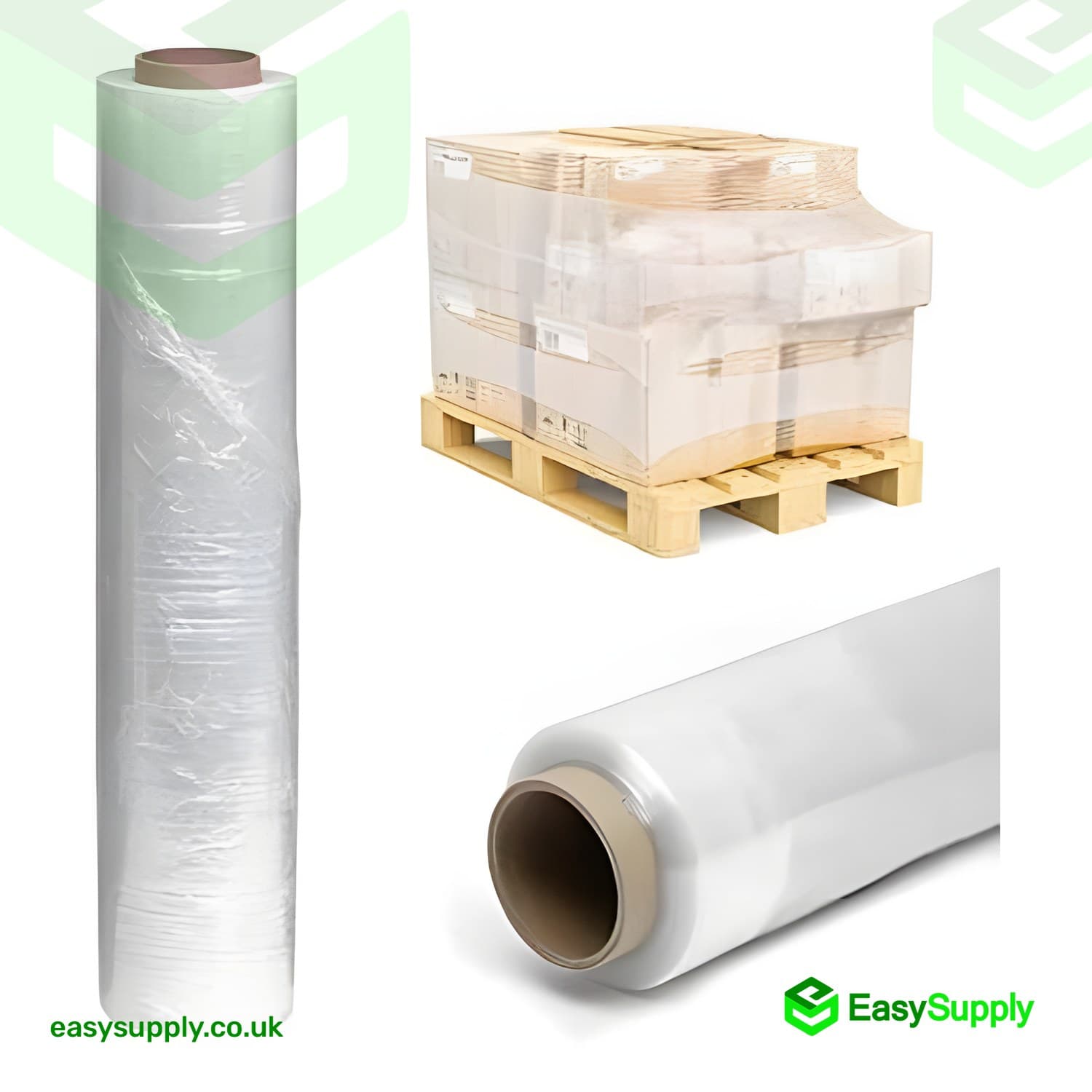 25 Micron Very Tacky Pallet Wrap 400 mm Standart Core Clear Hand Roll 6 Rolls