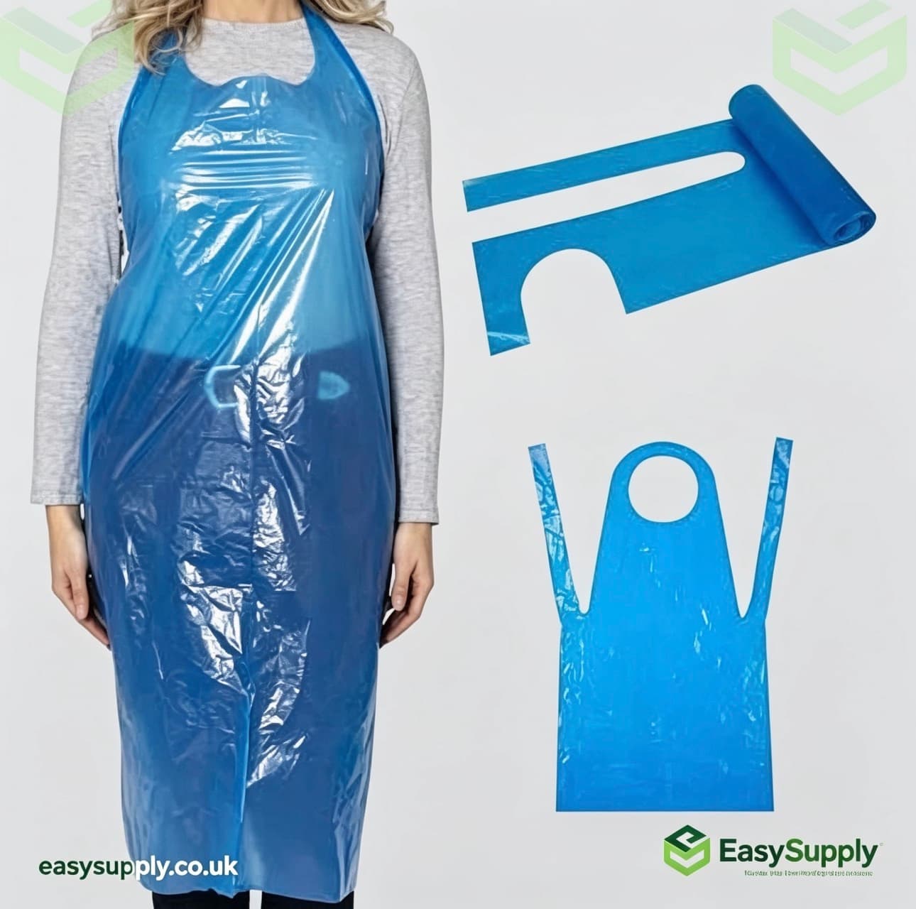 Disposable Aprons Blue Packed 10 x 100 1000 Pcs  - view 2