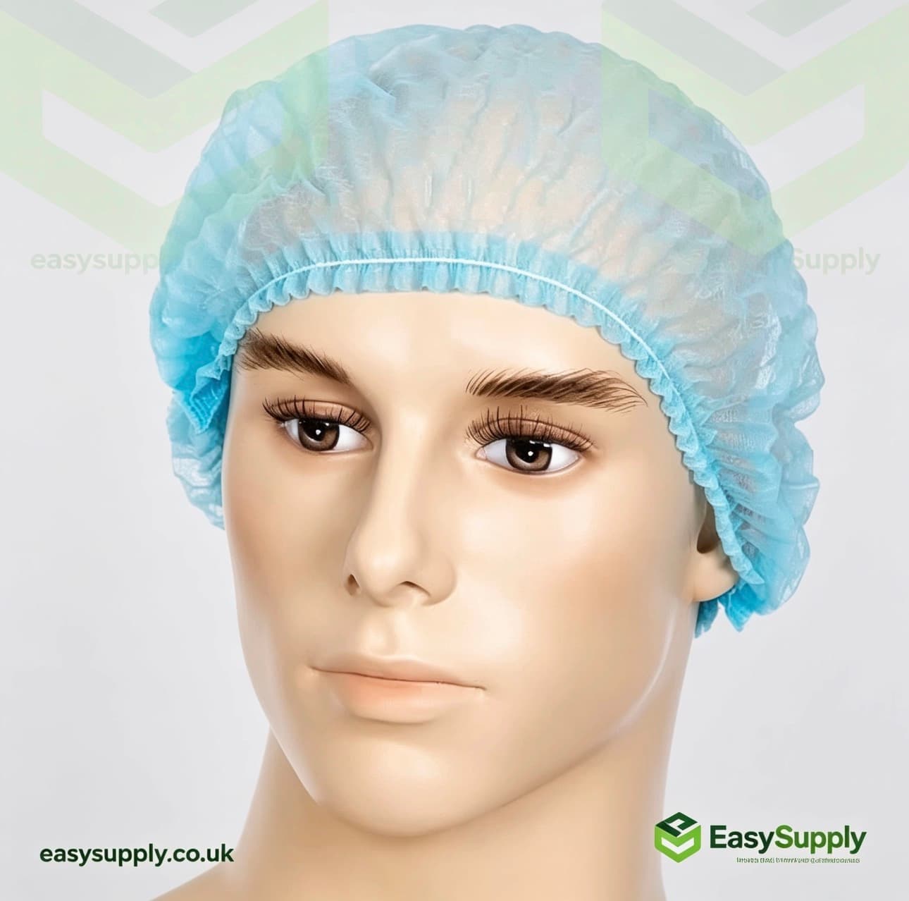 Non Woven Blue Mob Caps Double Stiched Blue Hairnet 100x10Pcs  - view 2
