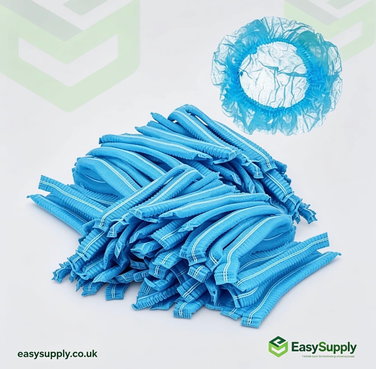 Non Woven Blue Mob Caps Double Stiched Blue Hairnet 100x10Pcs  - view 3
