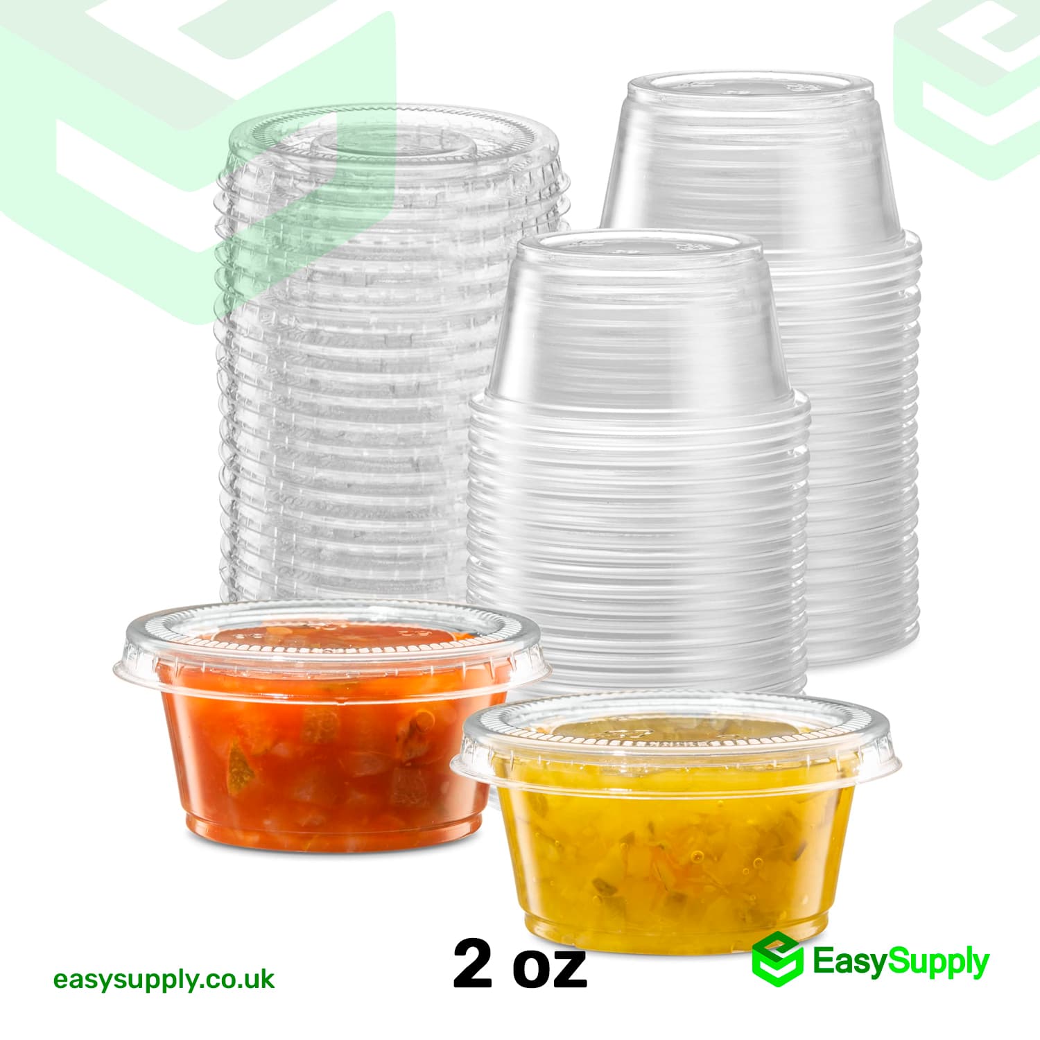 2 Oz Heavy Duty Clear  Separate Sauce Pots & Lids 800pcs - view 2