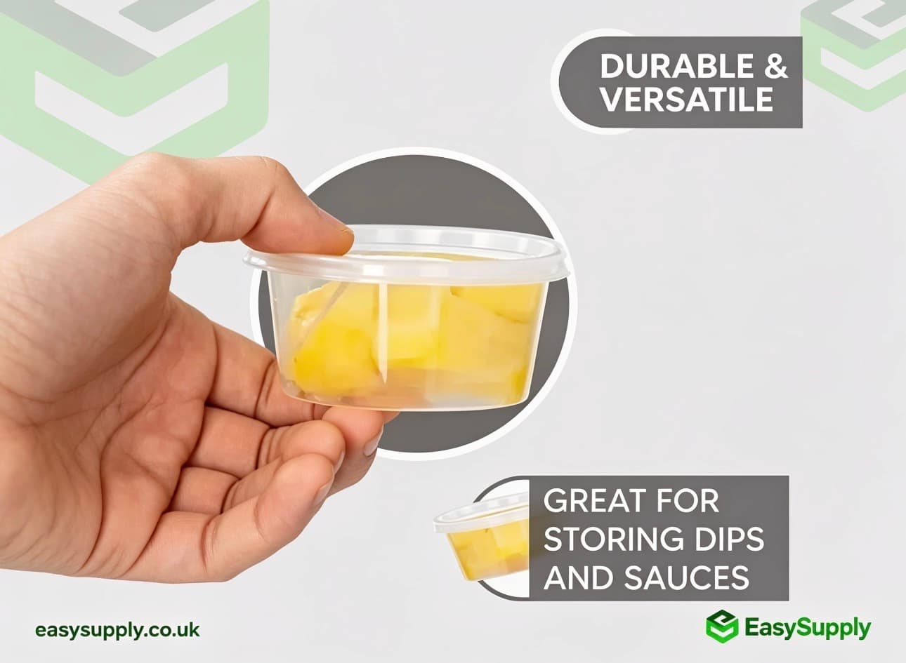 2 Oz Heavy Duty Clear  Separate Sauce Pots & Lids 800pcs