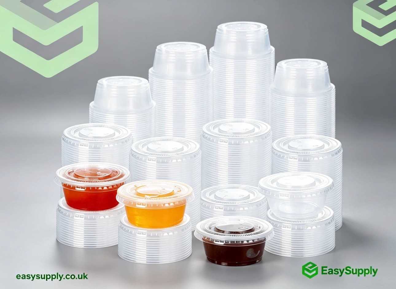 2 Oz Heavy Duty Clear  Separate Sauce Pots & Lids 800pcs - view 3